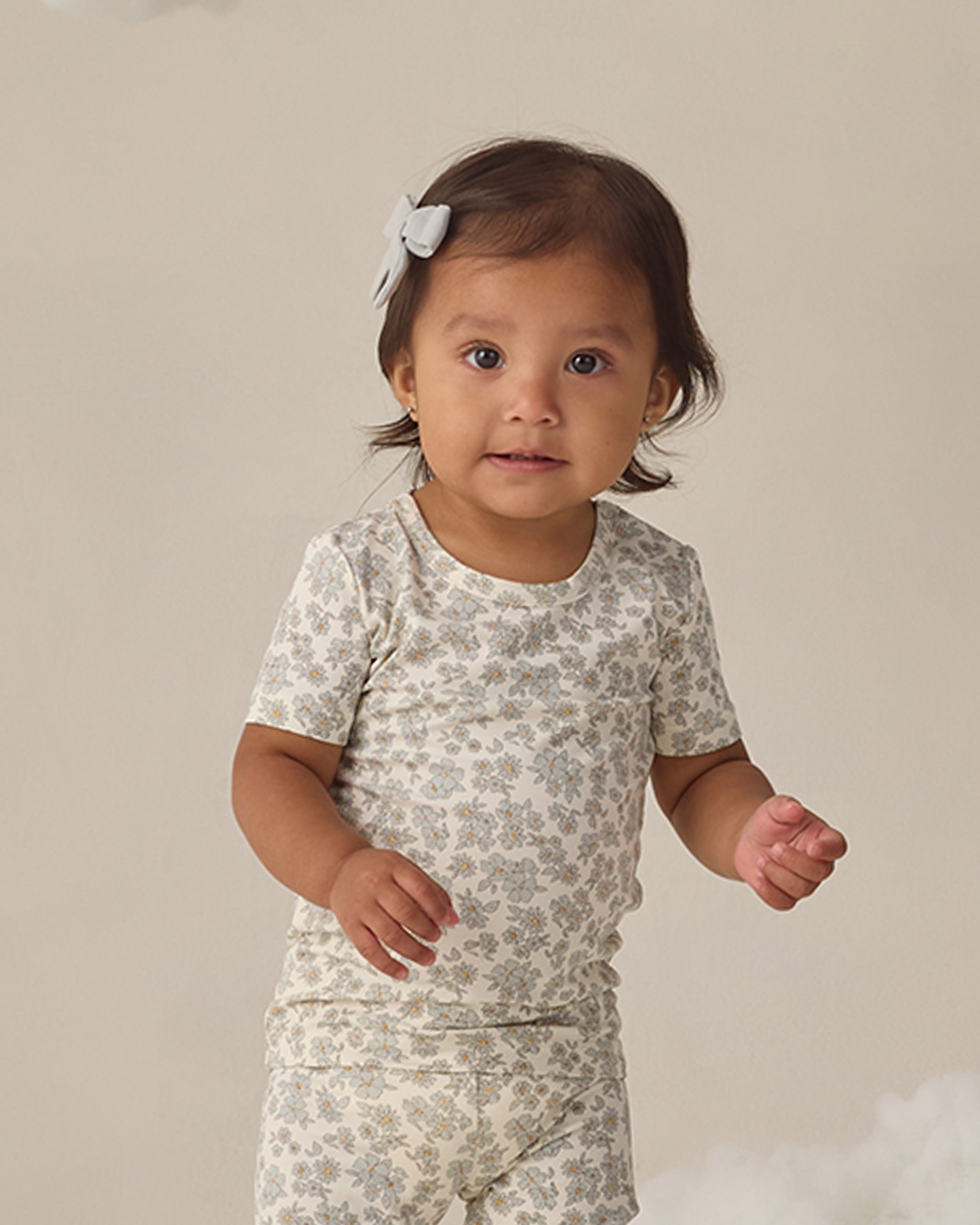 Bamboo Short Sleeve Pajama Set || Blue Floral