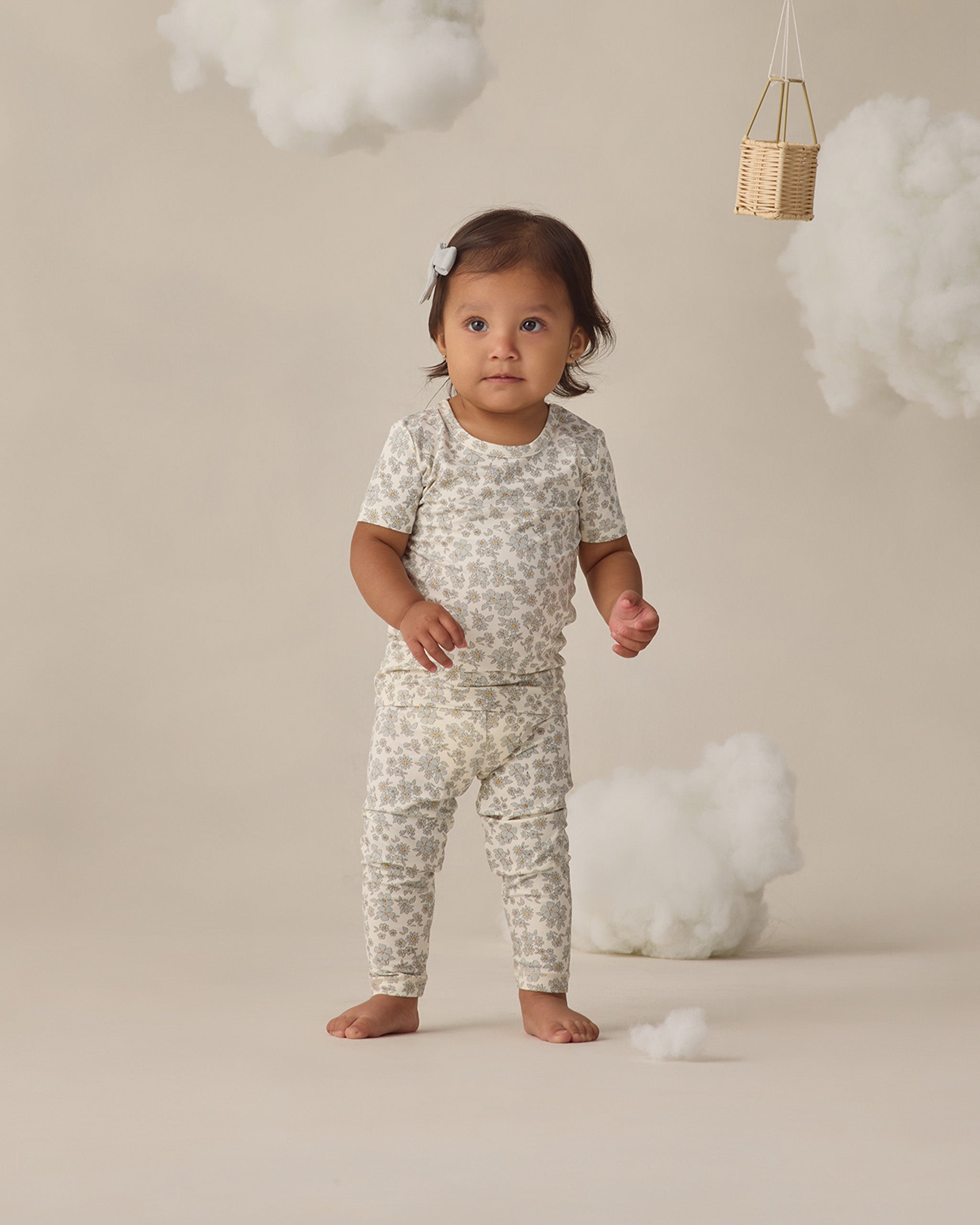 Bamboo Short Sleeve Pajama Set || Blue Floral
