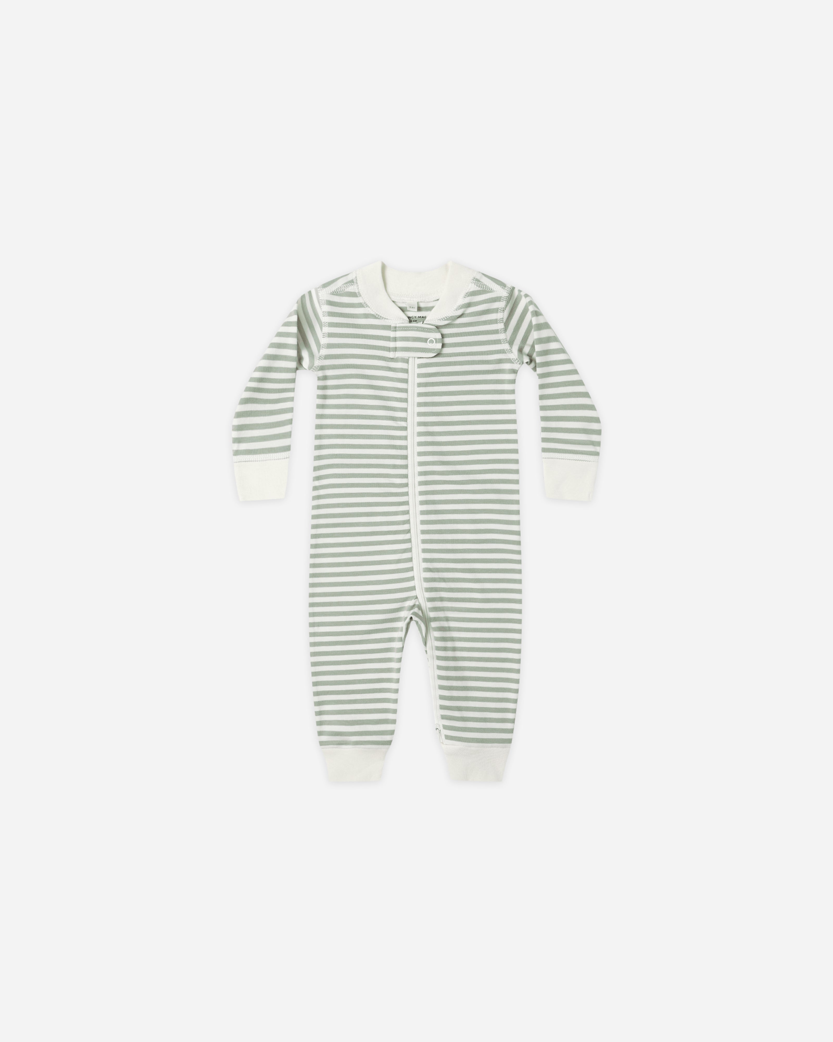 Zip Long Sleeve Sleeper || Fern Stripe