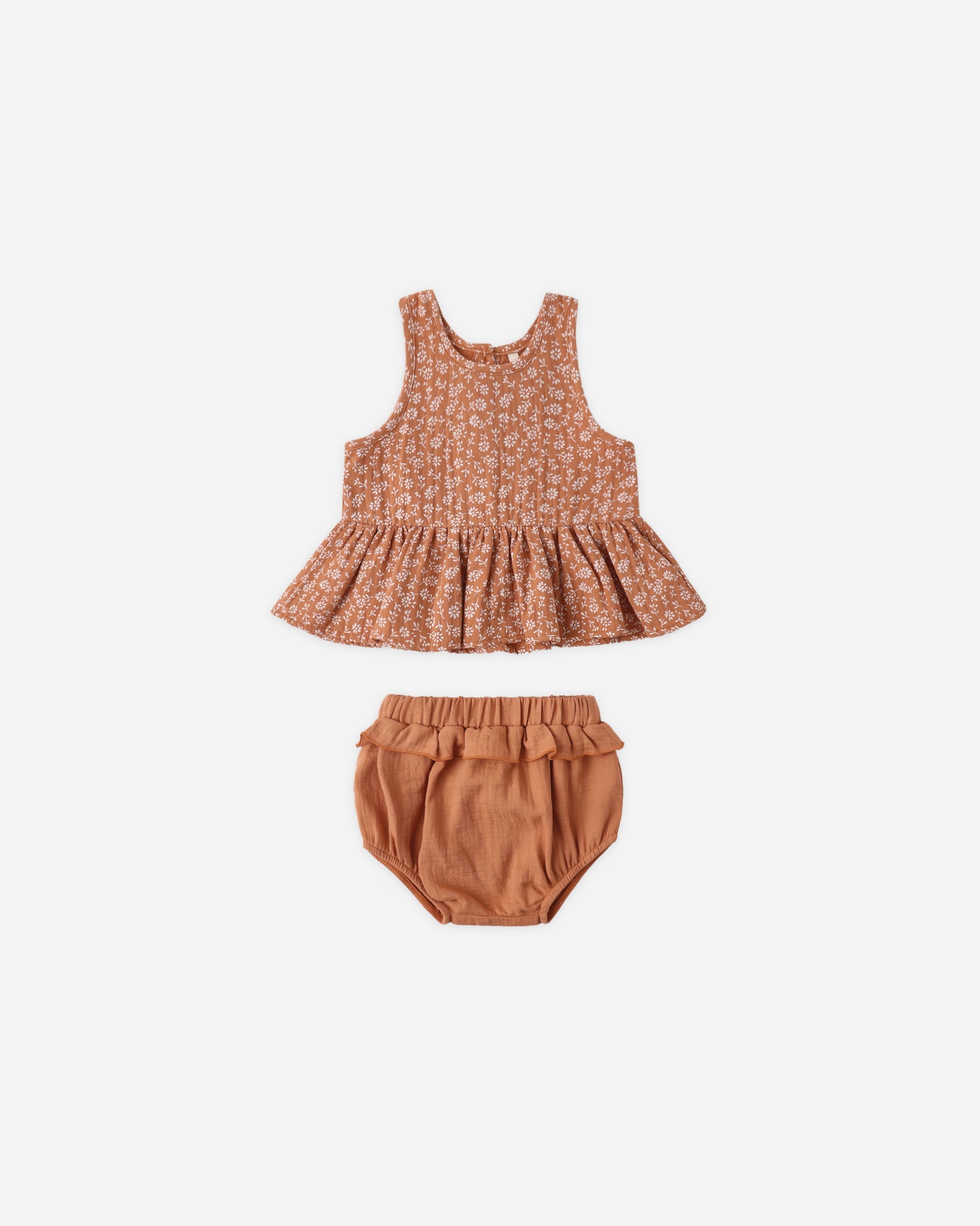 Sleeveless Peplum Set || Poppy Floral