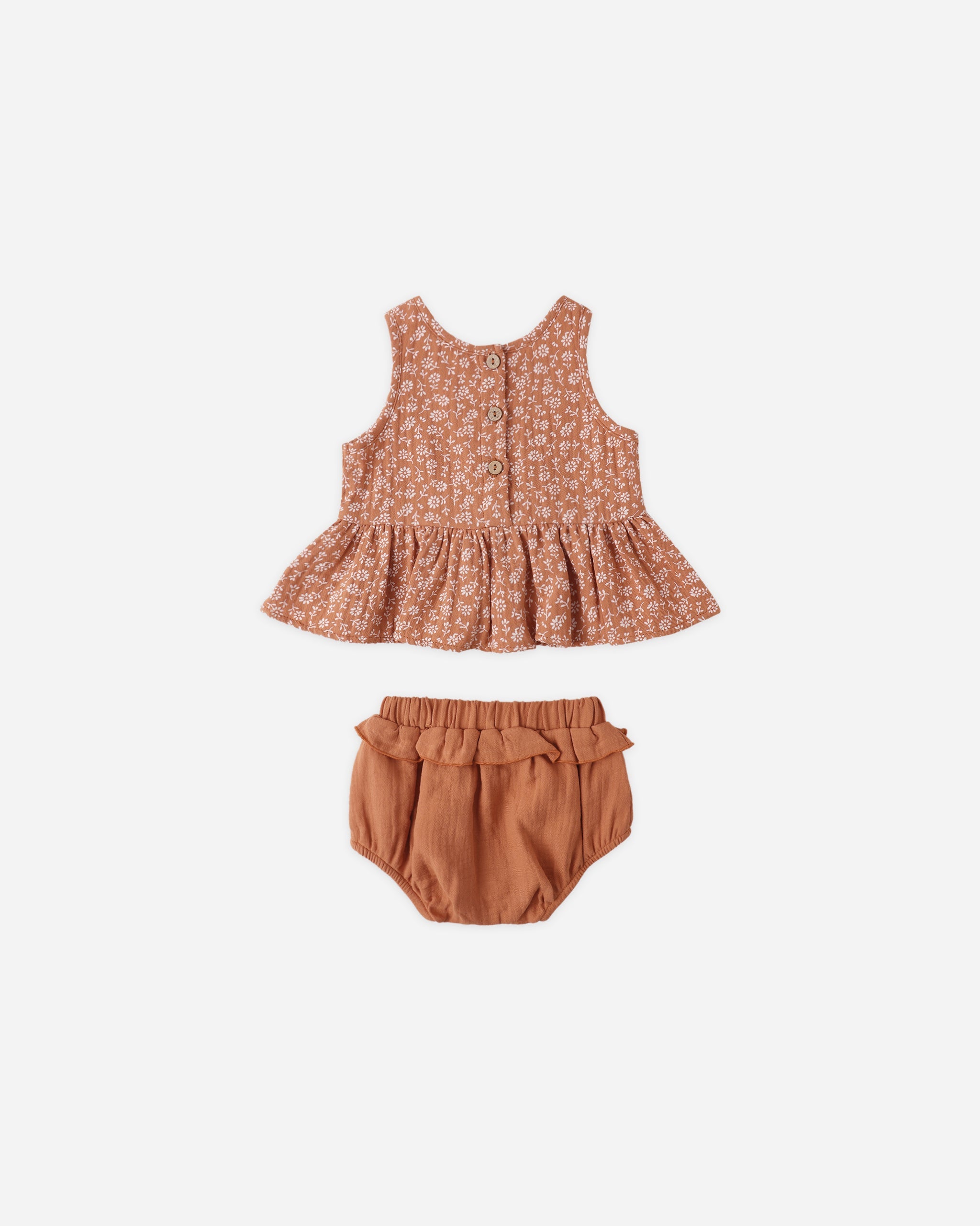 Sleeveless Peplum Set || Poppy Floral