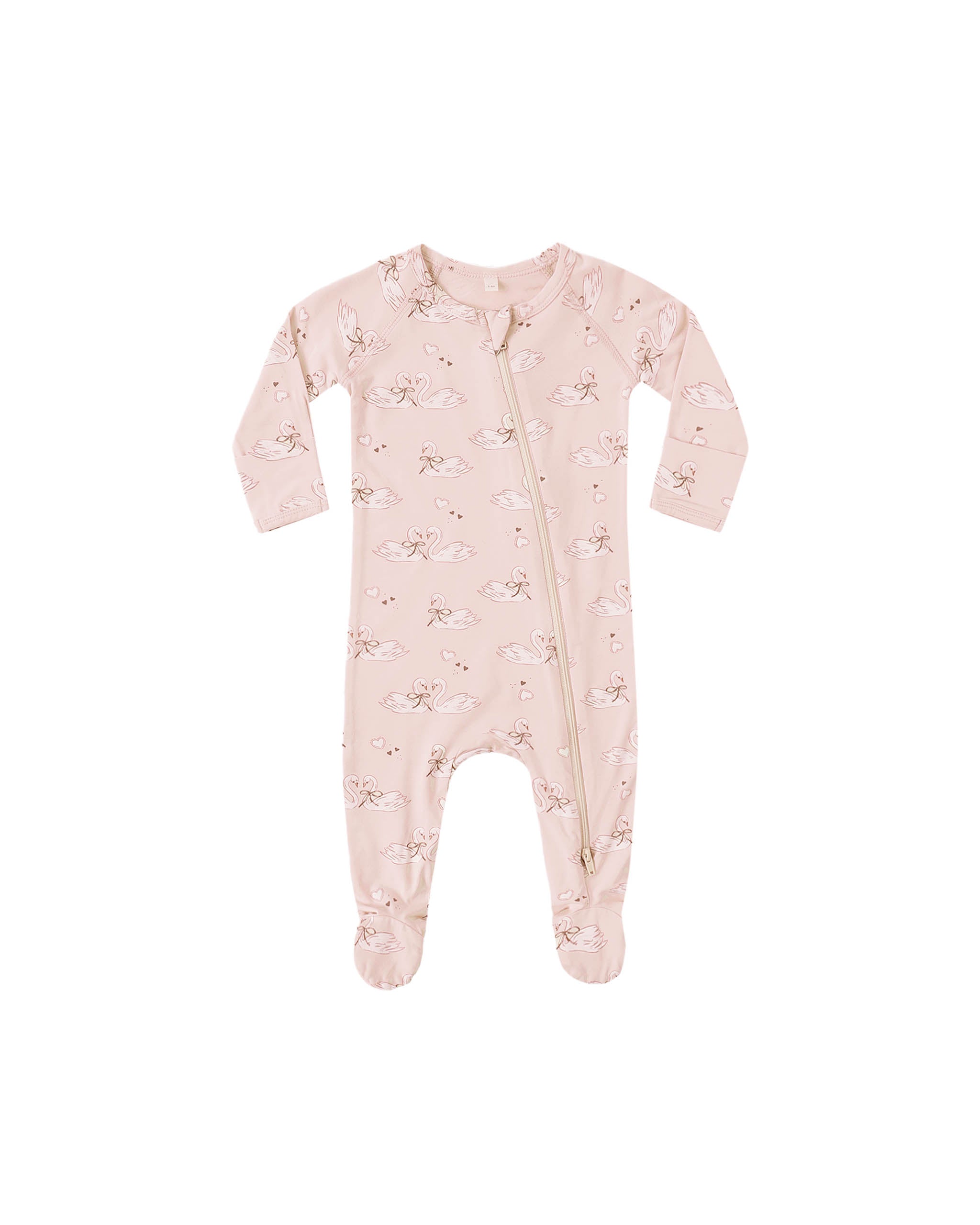 Bamboo Zip Footie || Swans - LAST ONE 12/18M