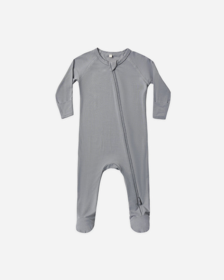 Bamboo Zip Footie || Slate
