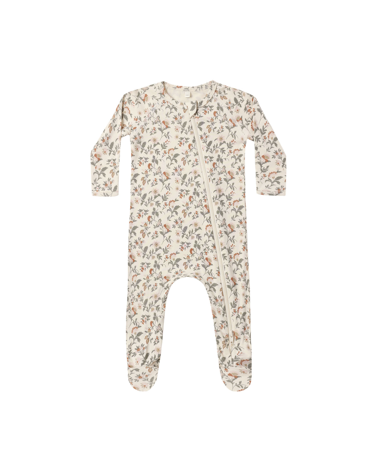 Bamboo Zip Footie || Holiday Floral