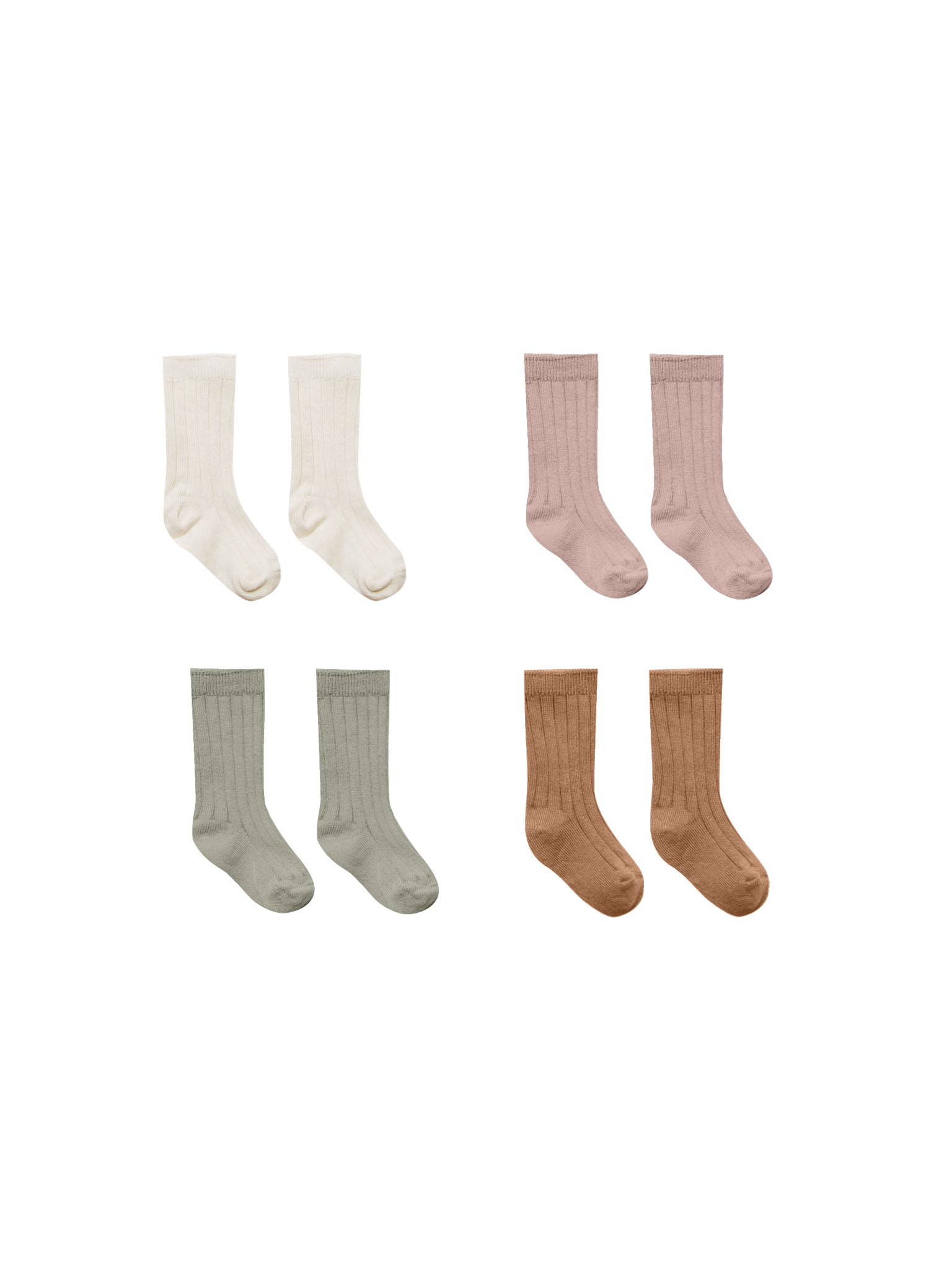 Socks, Set of 4 | Natural, Mauve, Basil, Cinnamon