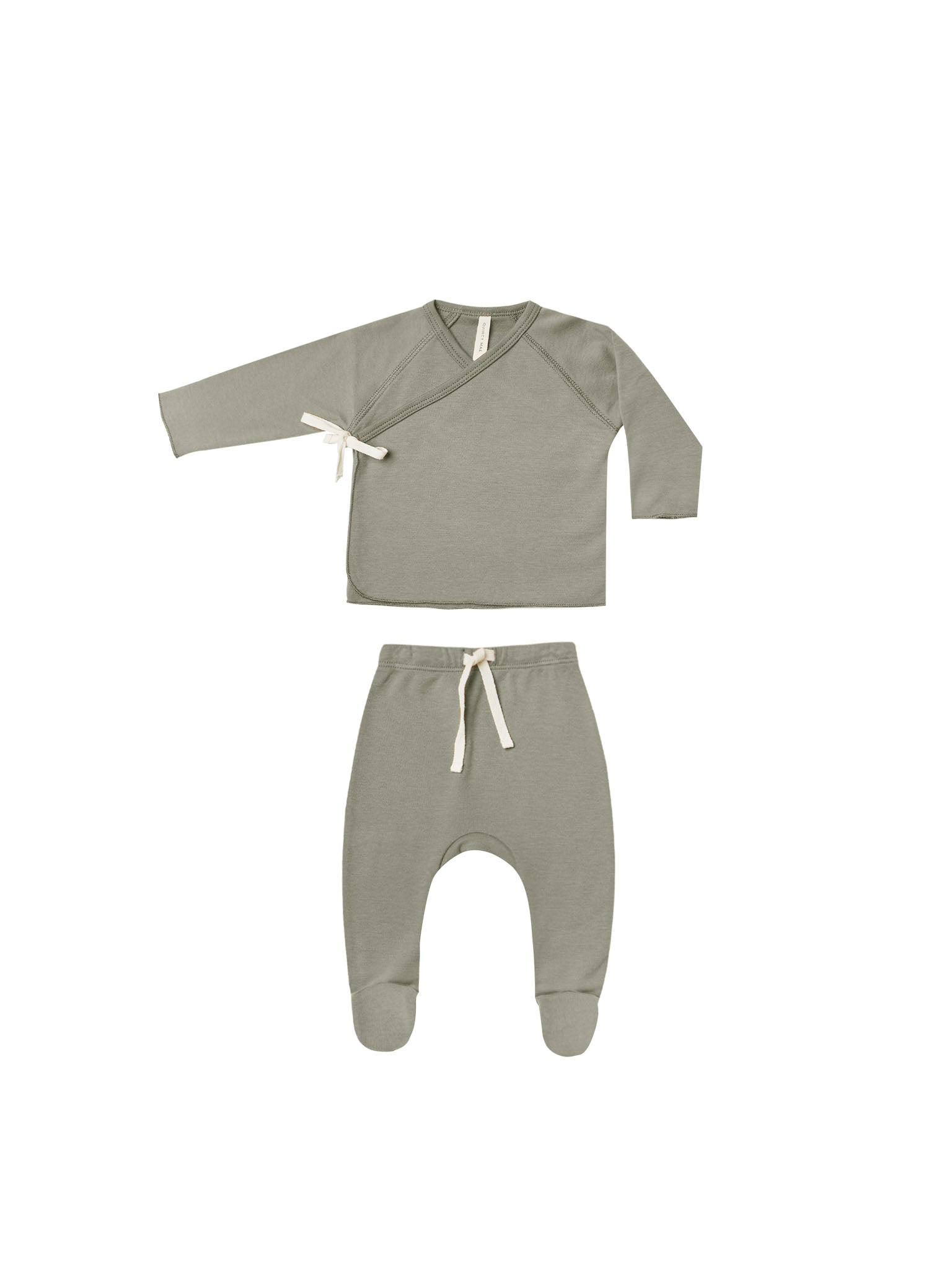 Wrap Top + Footed Pant Set | Basil - LAST ONE NB