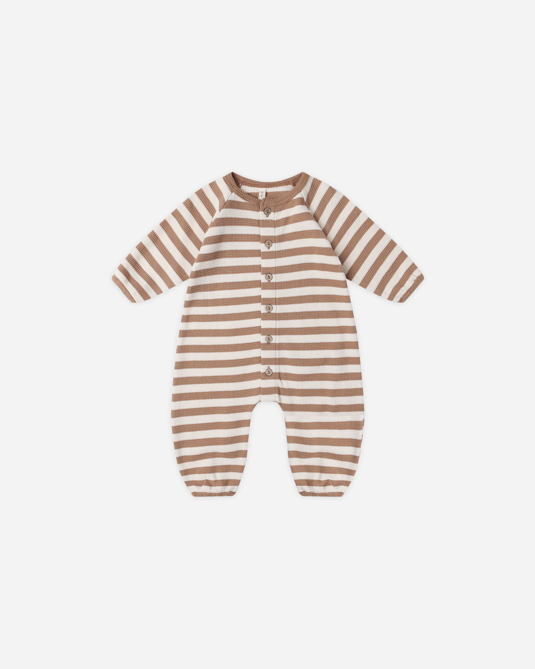 Waffle Long Sleeve Jumpsuit || Harvest Stripe