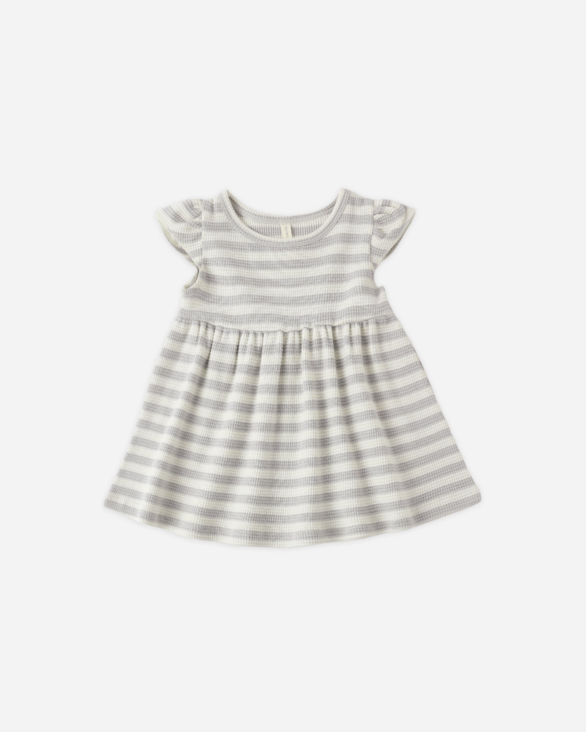 Flutter Sleeve Dress Sky Stripe