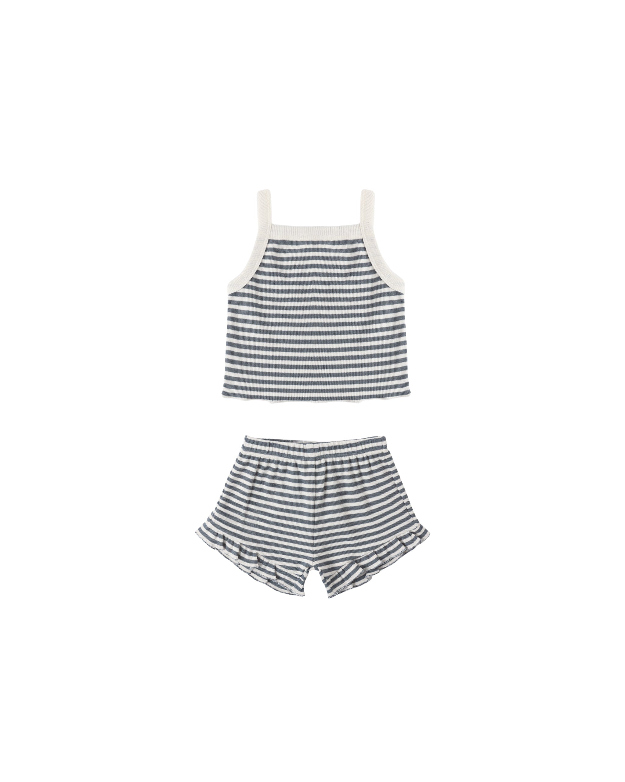 Evie Tank + Shortie Set || Ocean Stripe