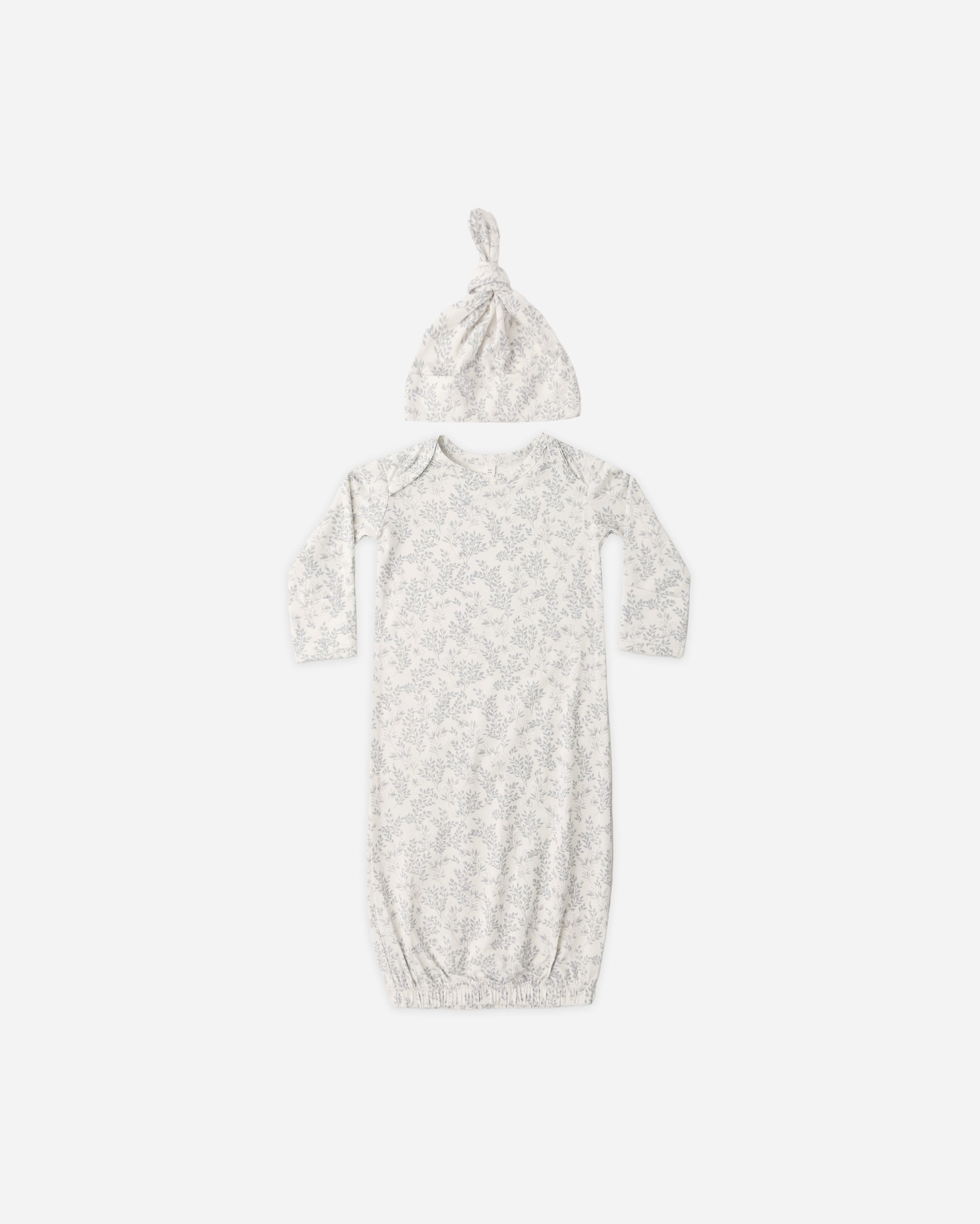 BAMBOO BABY GOWN + HAT SET || CLOUD FLORAL