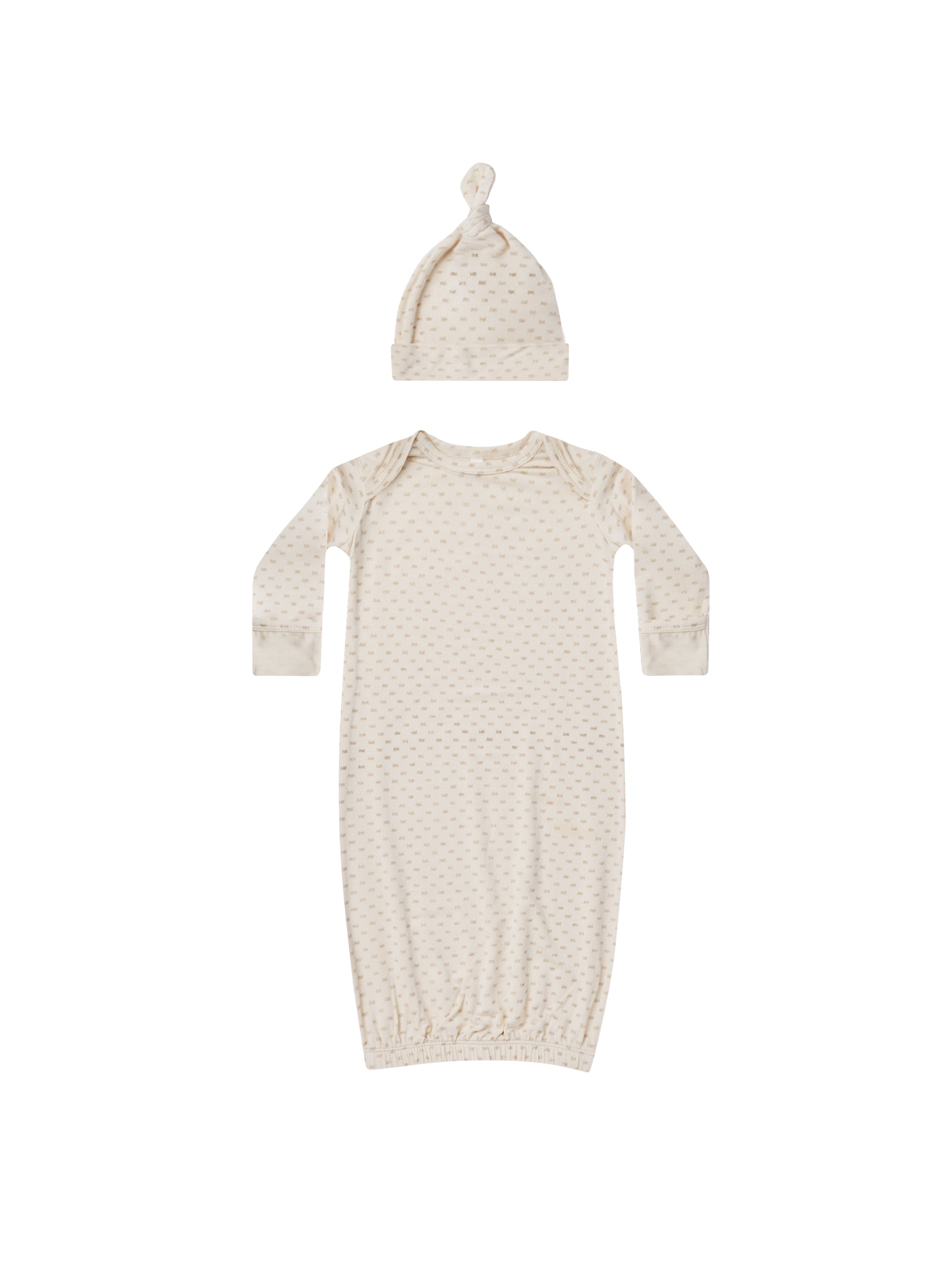 Bamboo Baby Gown + Hat Set || Oat Check