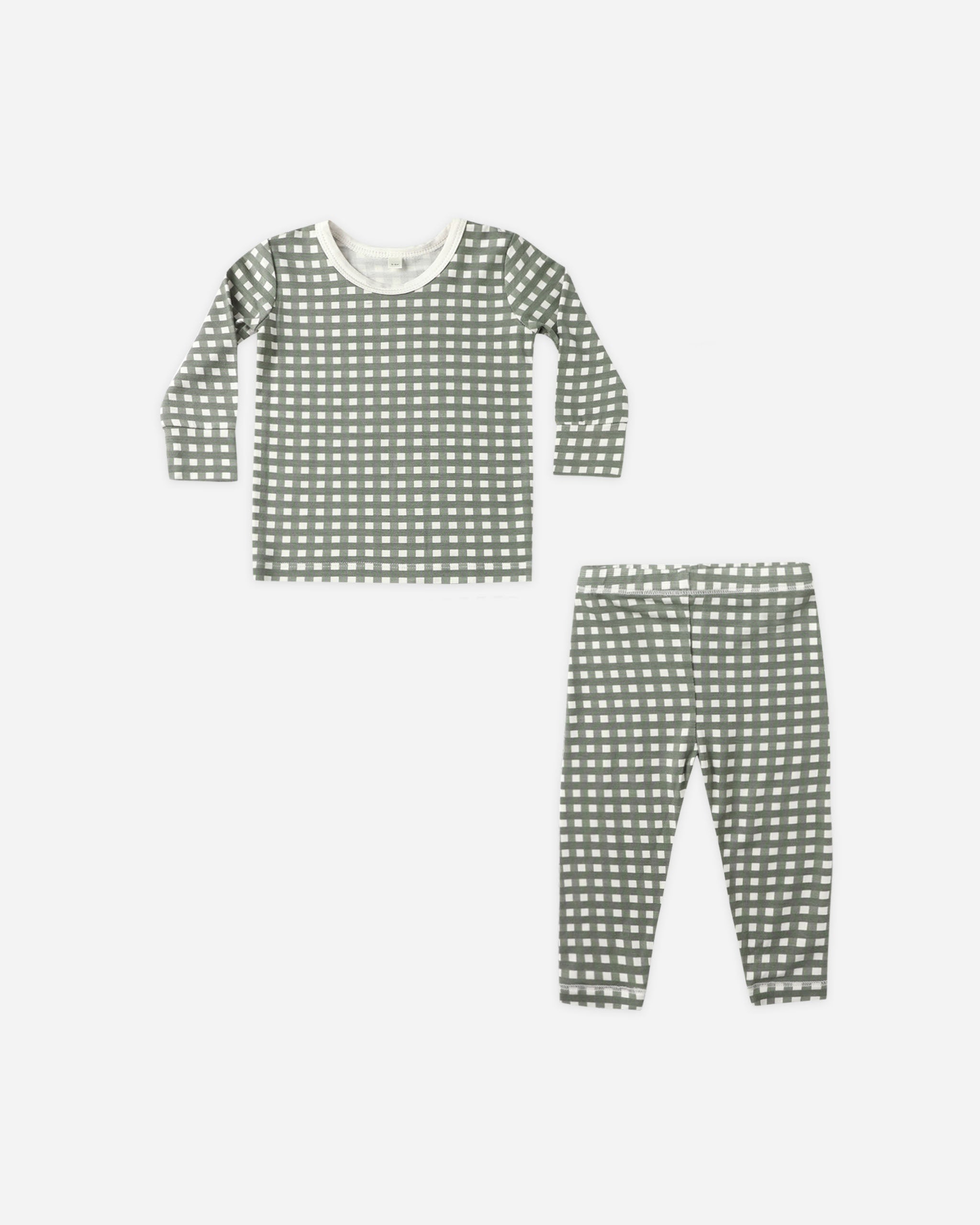 Bamboo Pajama Set || Forest Check - LAST 0/3M & 6/12M