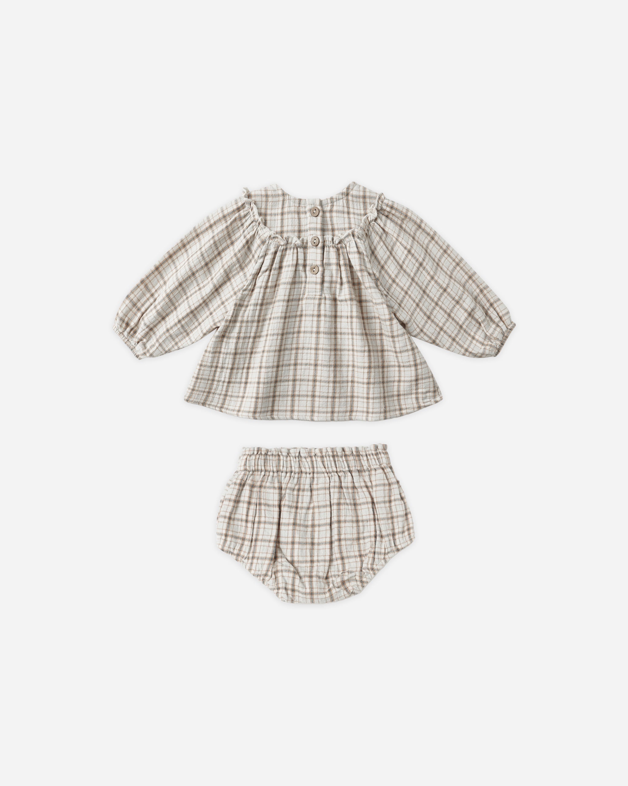 Mia Top + Bloomer Set || Blue Plaid