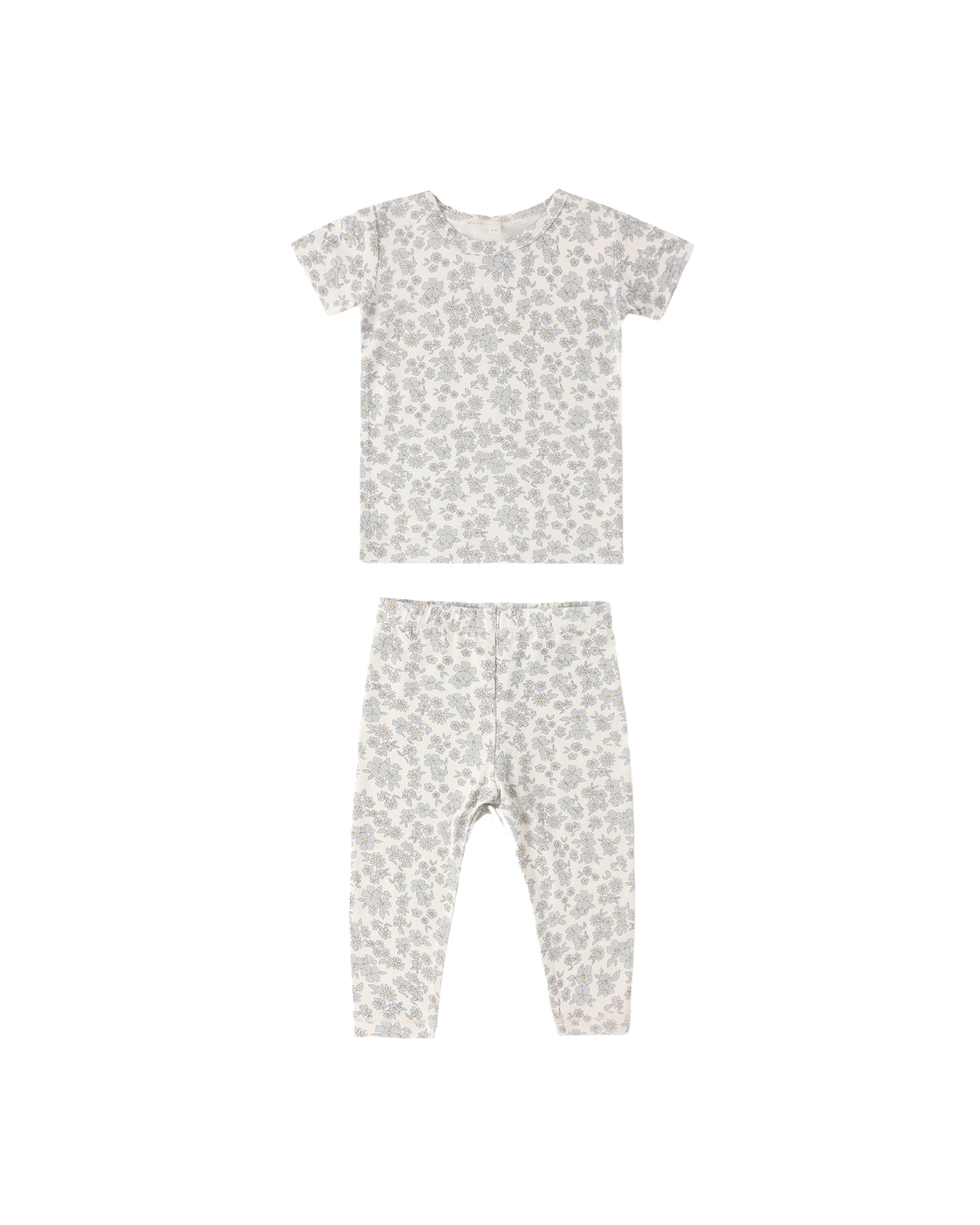 Bamboo Short Sleeve Pajama Set || Blue Floral