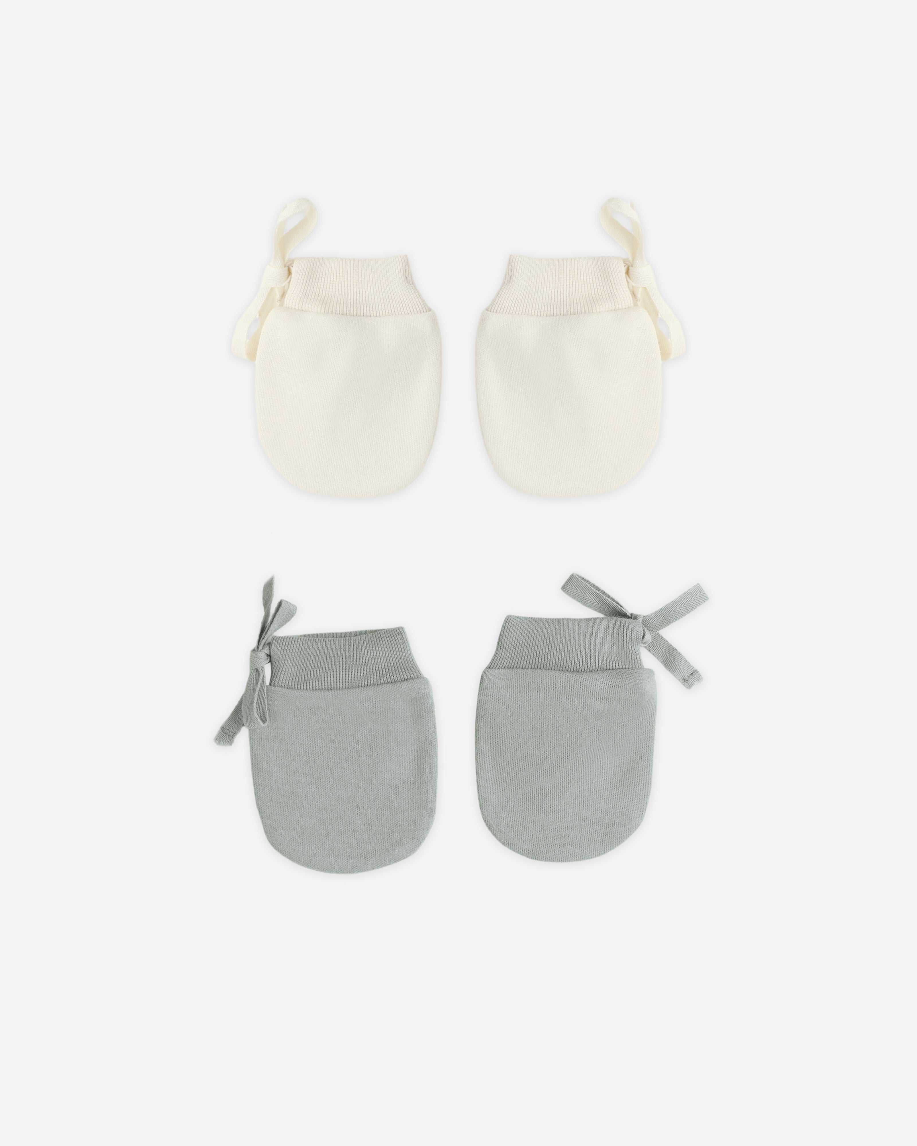 No Scratch Mittens, Set of 2 || Steel Blue, Natural
