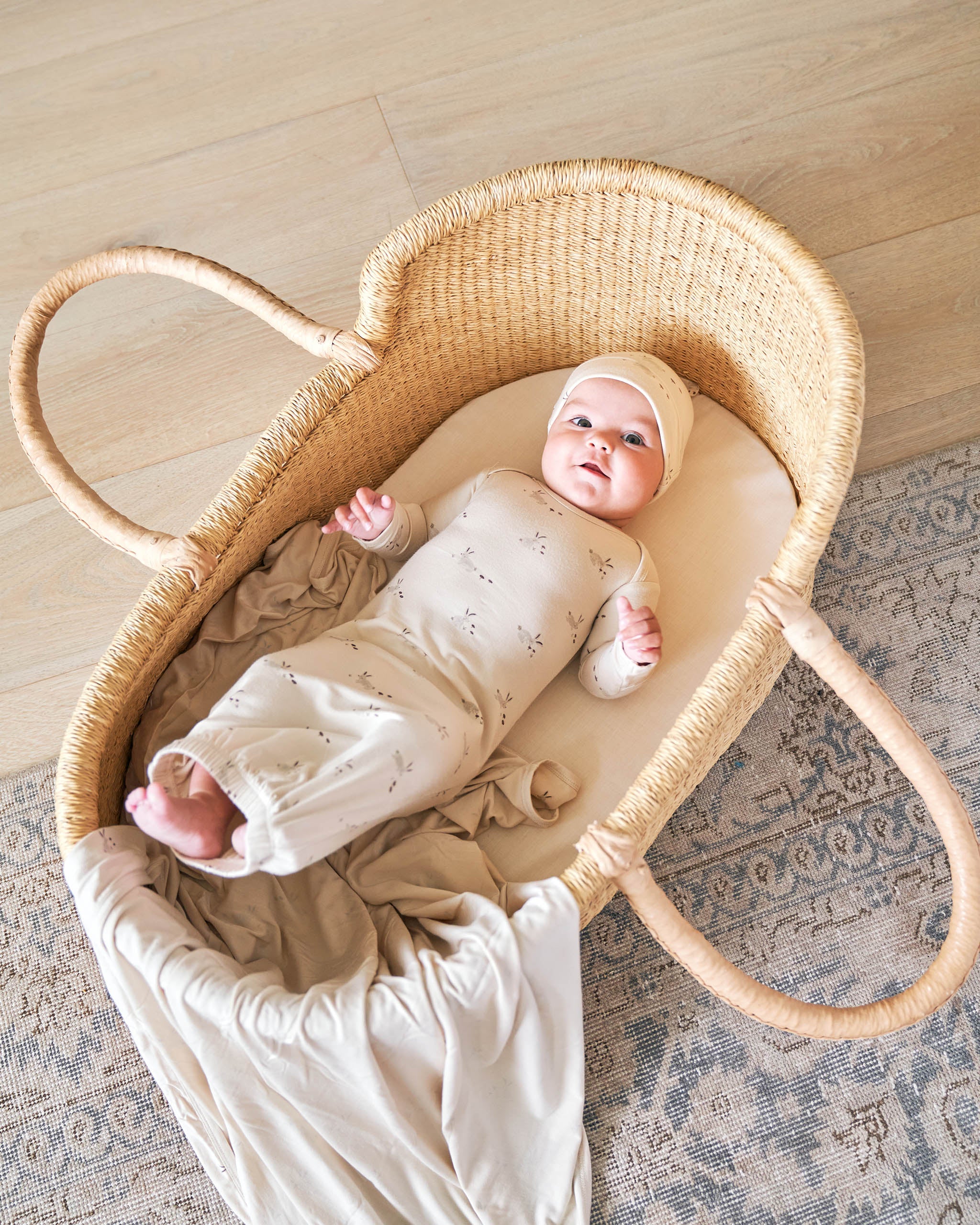 Bamboo Baby Gown + Hat | Bunnies