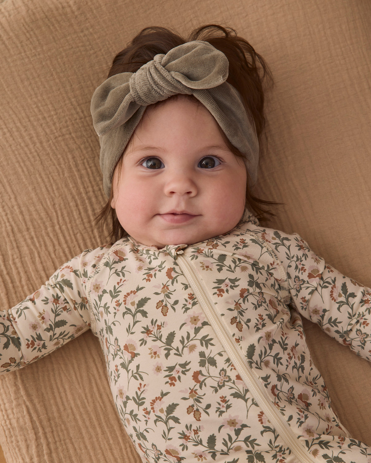 Velour Bow Headband || Spruce