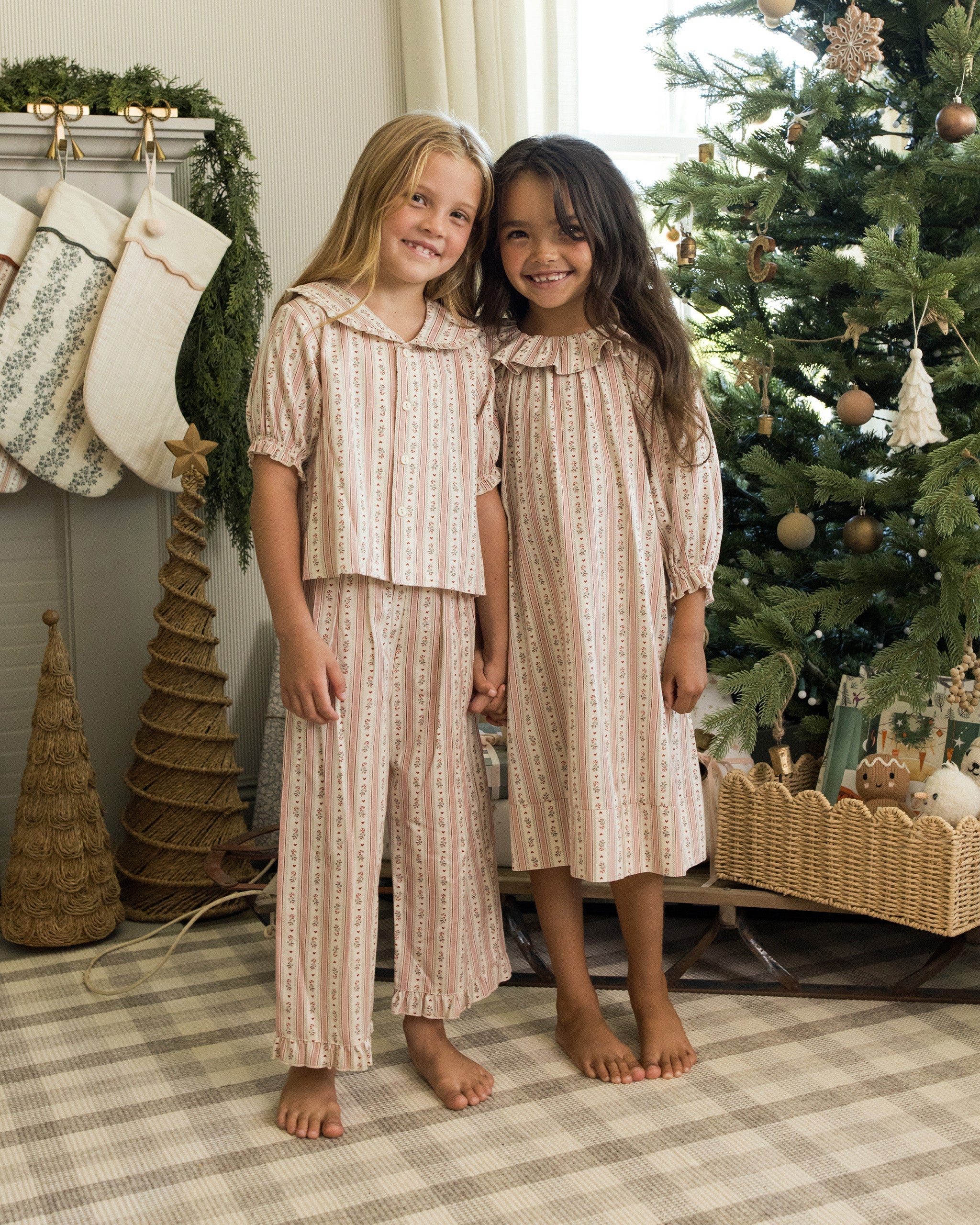 RUFFLE PAJAMAS || CANDY CANE STRIPE