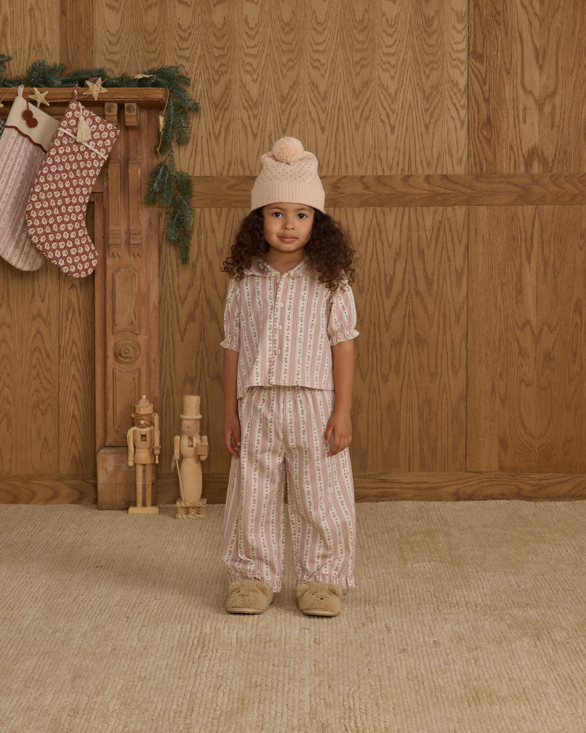 RUFFLE PAJAMAS || CANDY CANE STRIPE