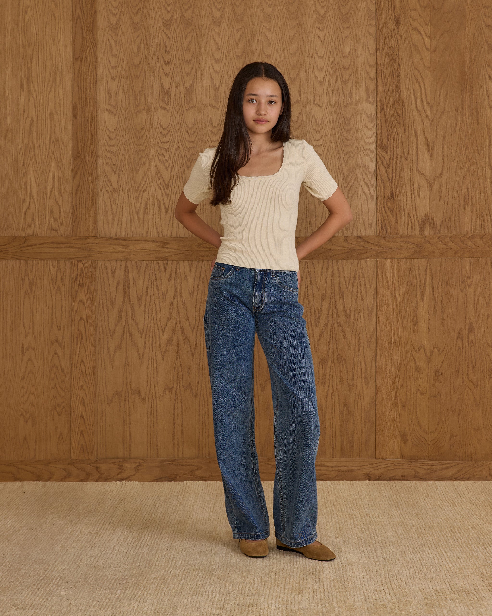 Scallop Tee || Natural (Teens)