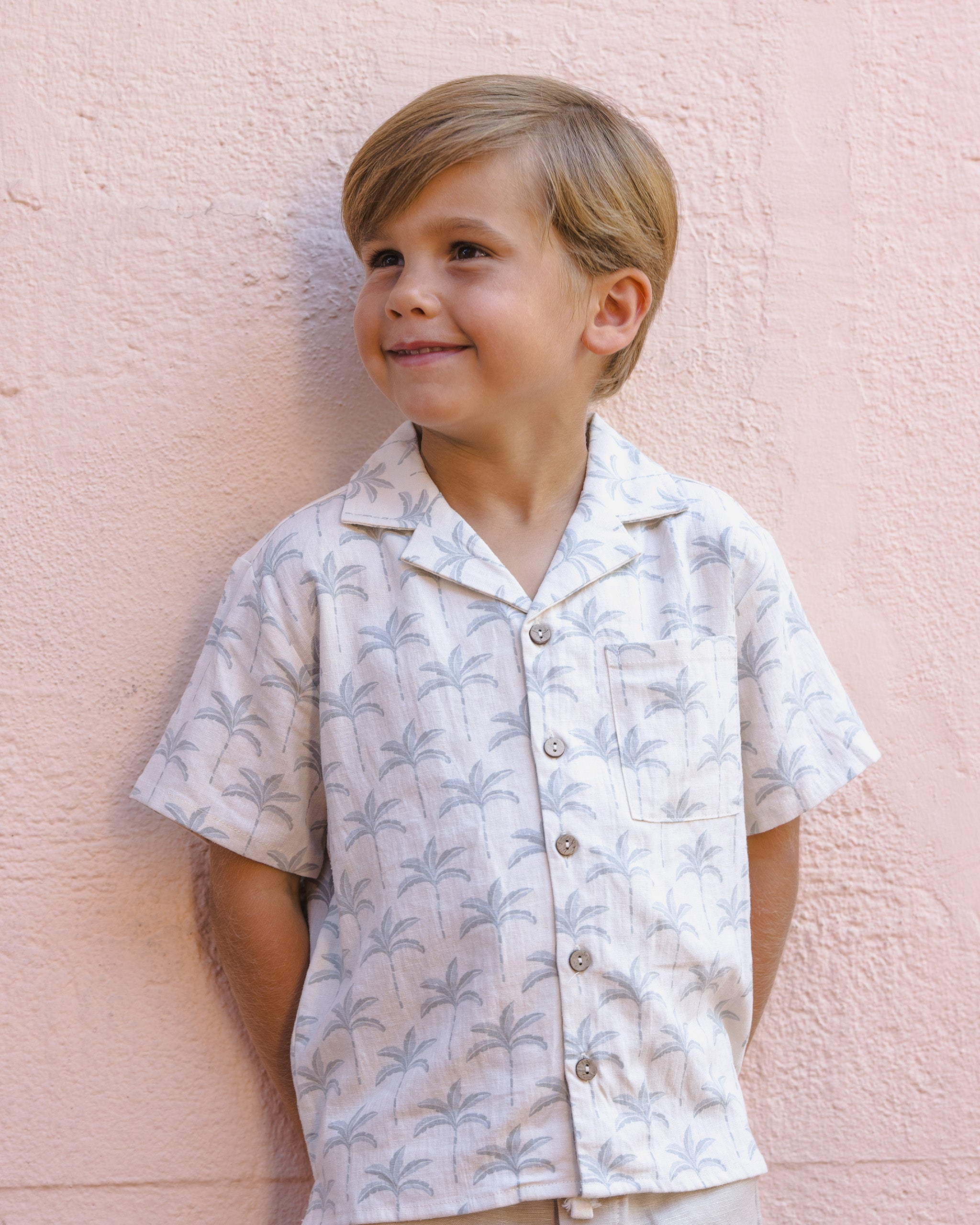 Lapel Collar Shirt || Palm Trees