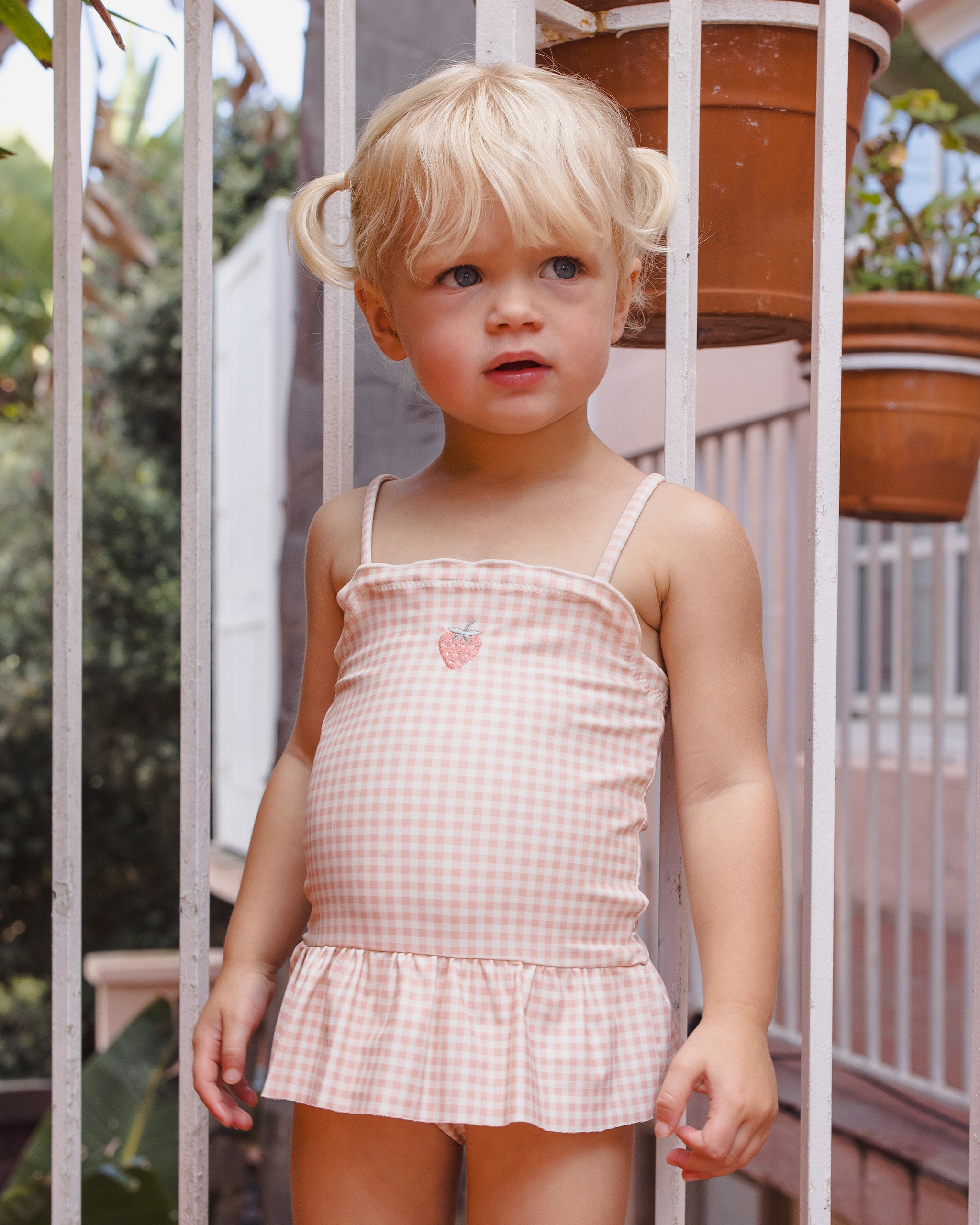 Tori Skirted One-Piece || Petal Gingham