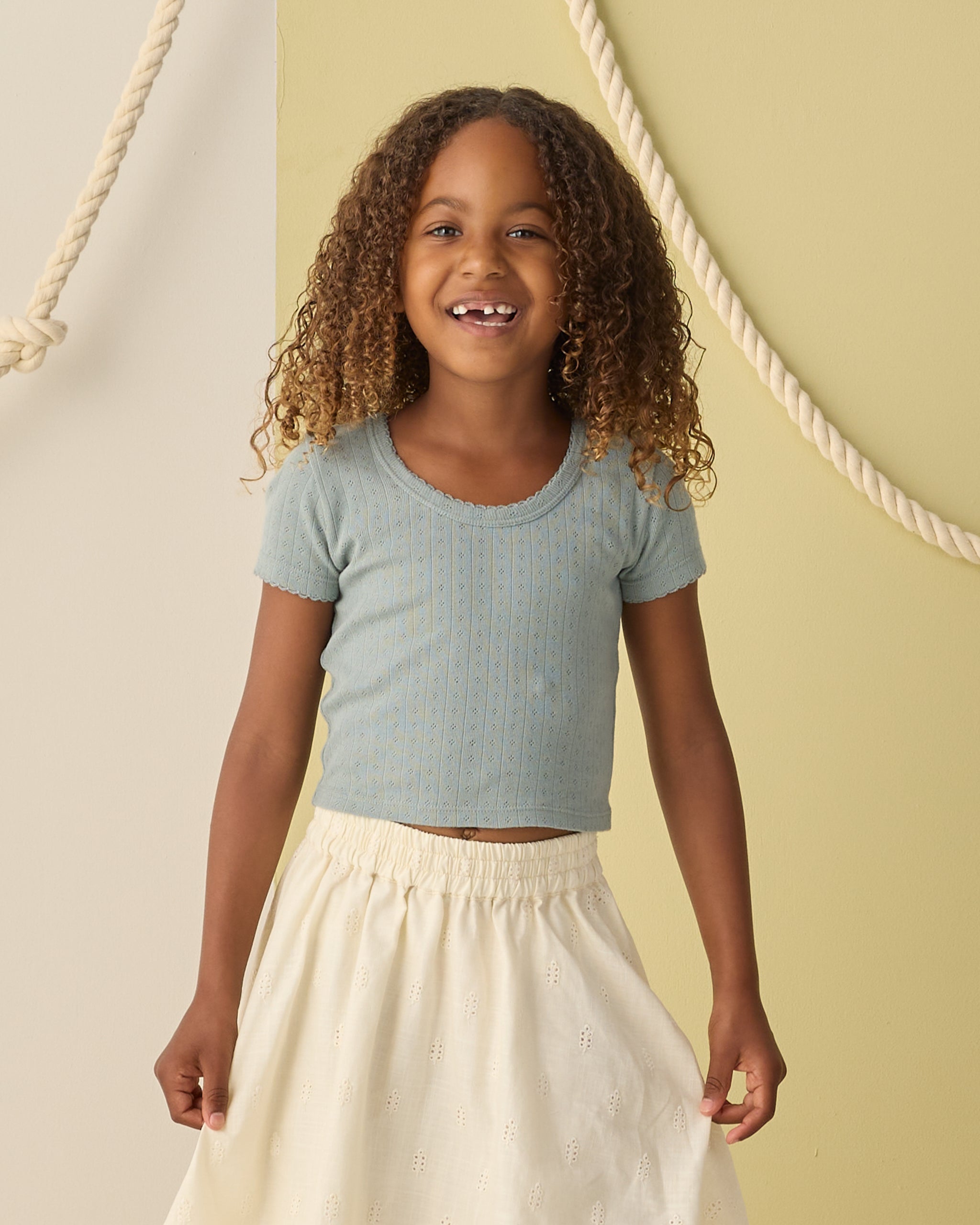 Pointelle Tee || Sea Green