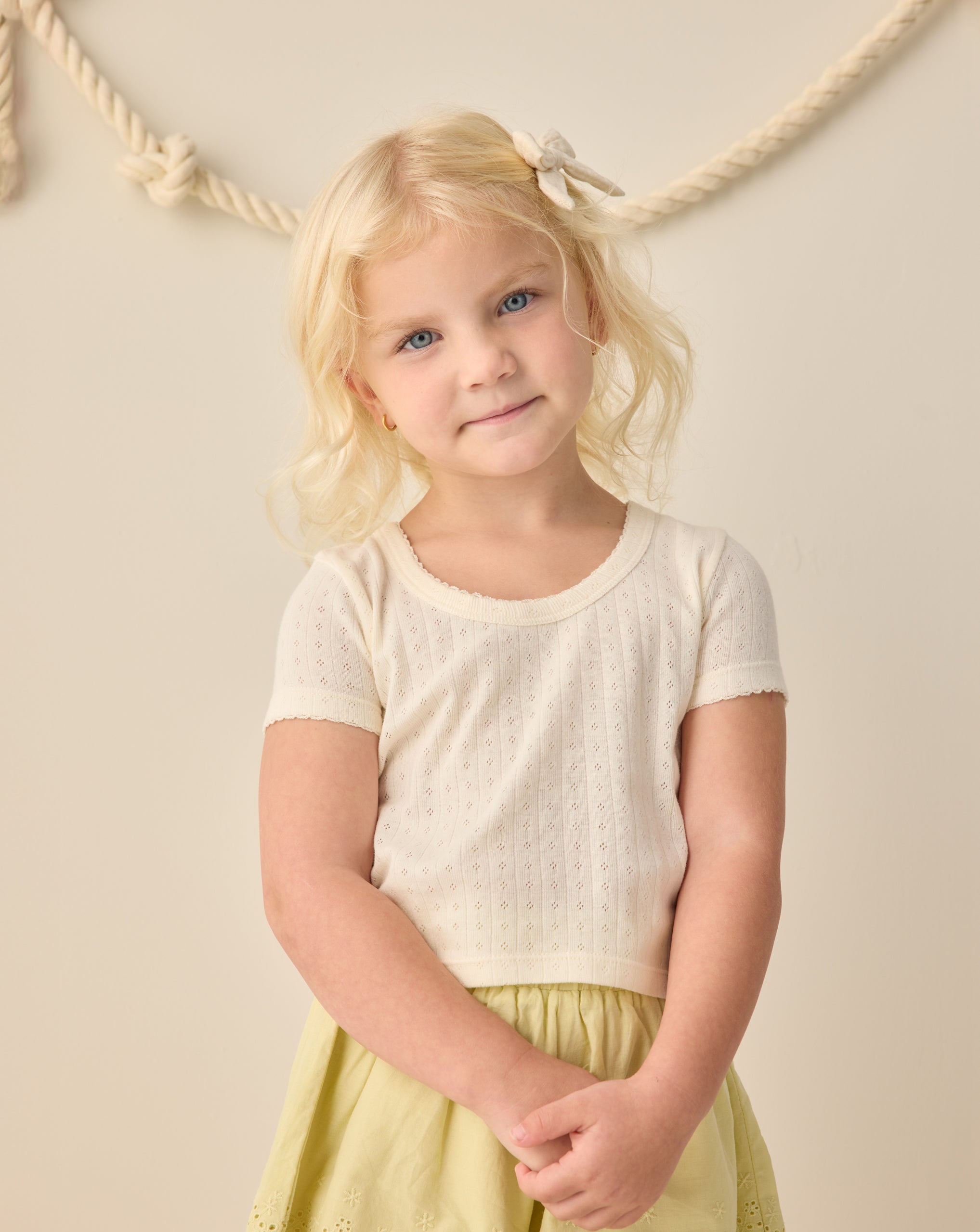 Pointelle Tee || Ivory