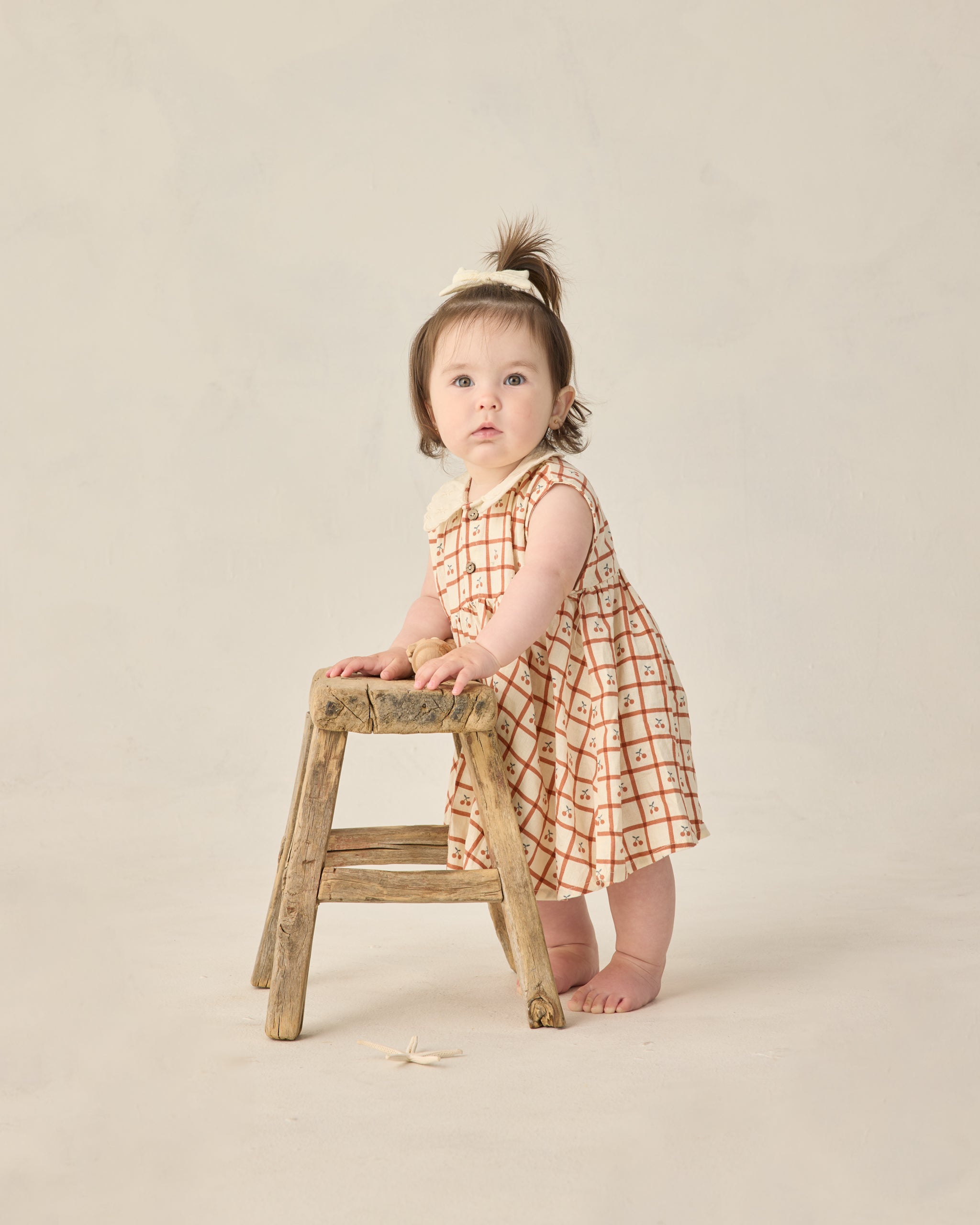 Collared Babydoll Dress || Cherry Check