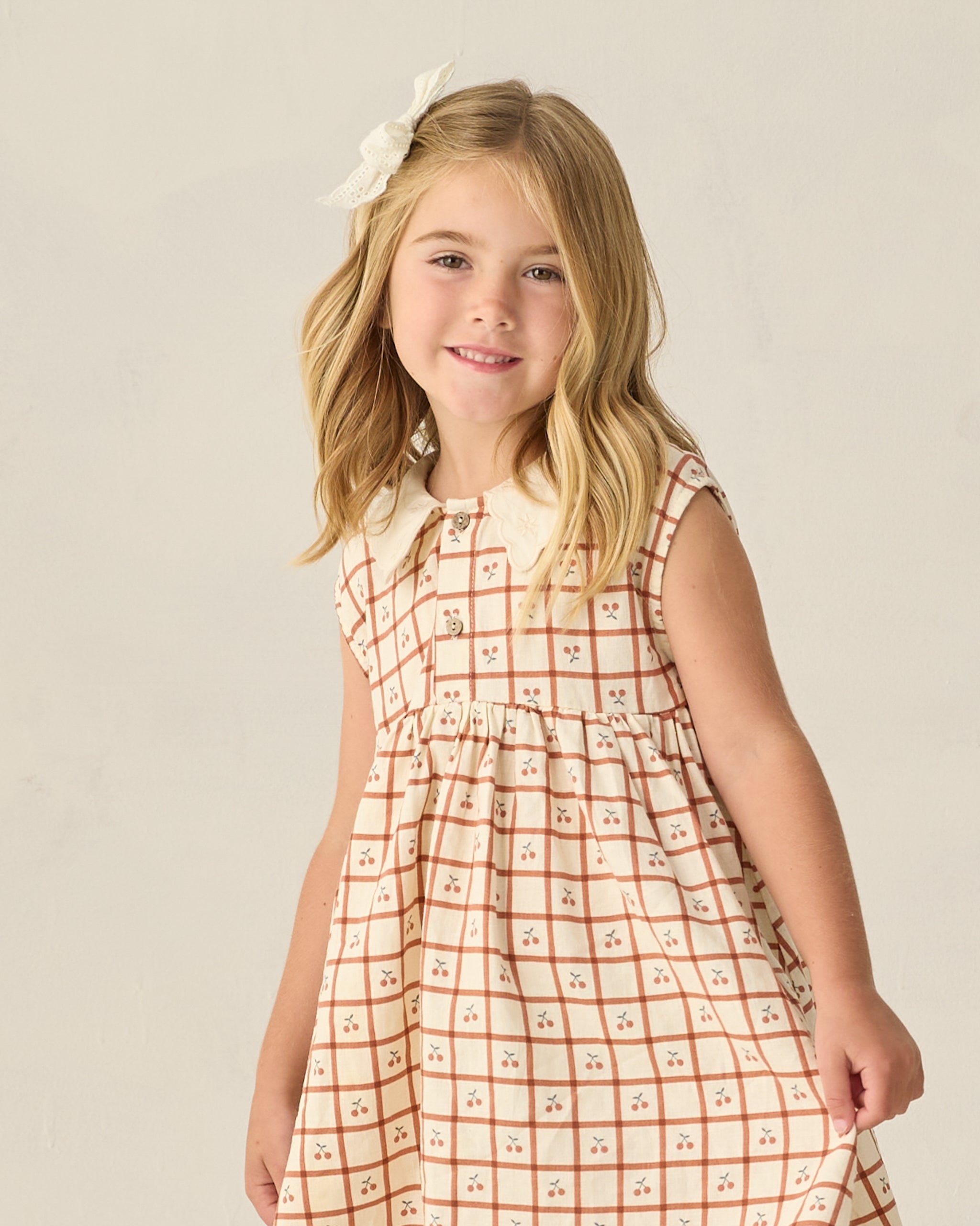 Collared Babydoll Dress || Cherry Check