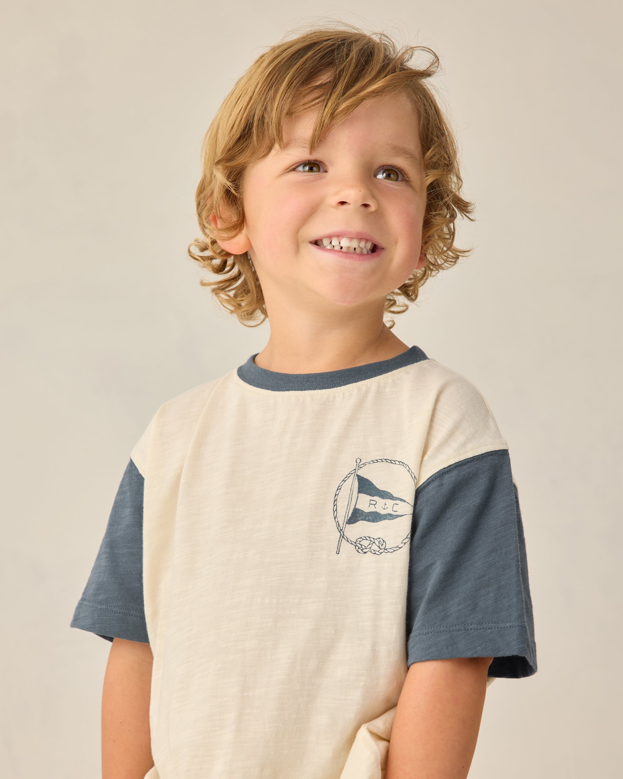Contrast Short Sleeve Tee || Nautical Flag