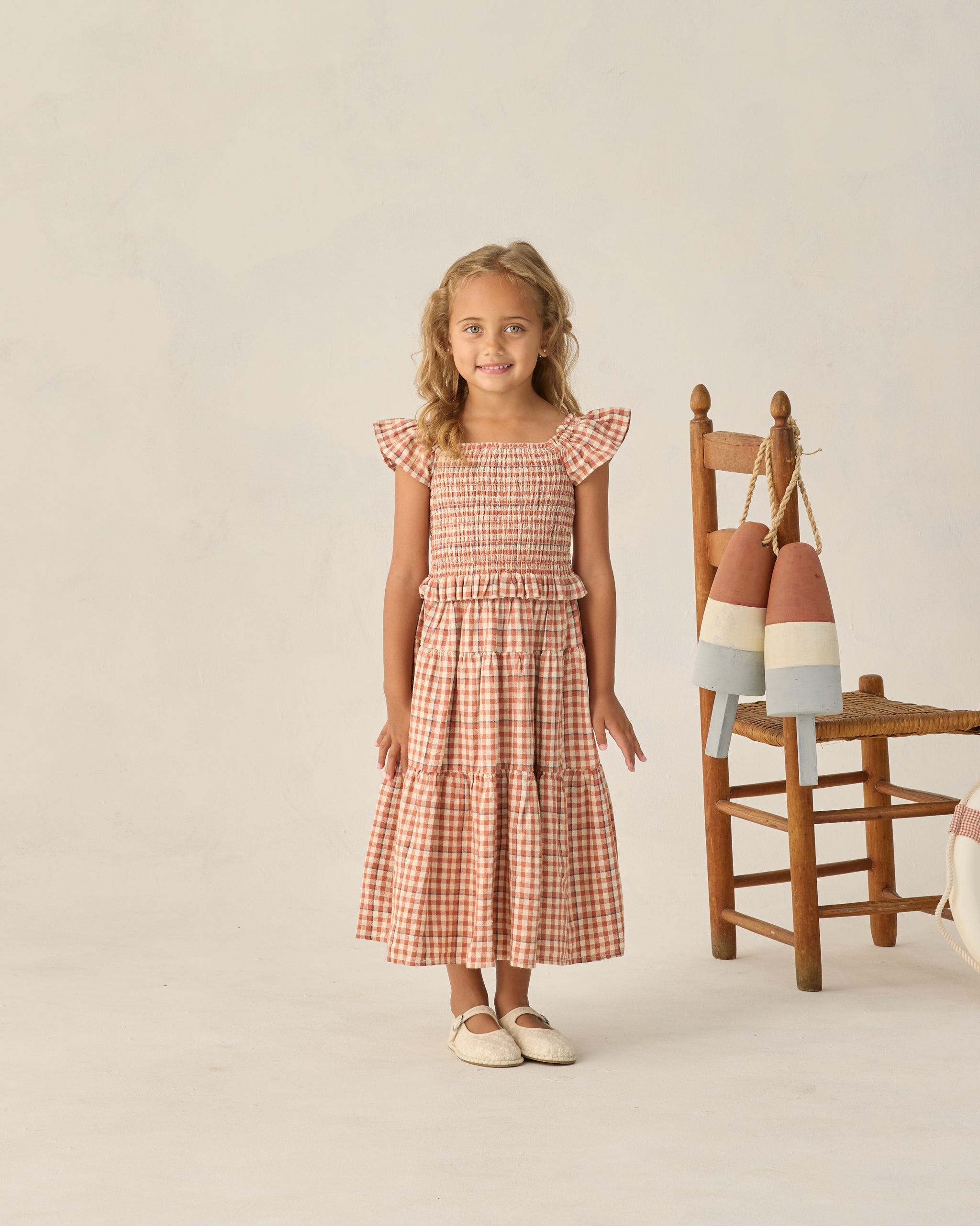 Tiered Midi Skirt Poppy Gingham