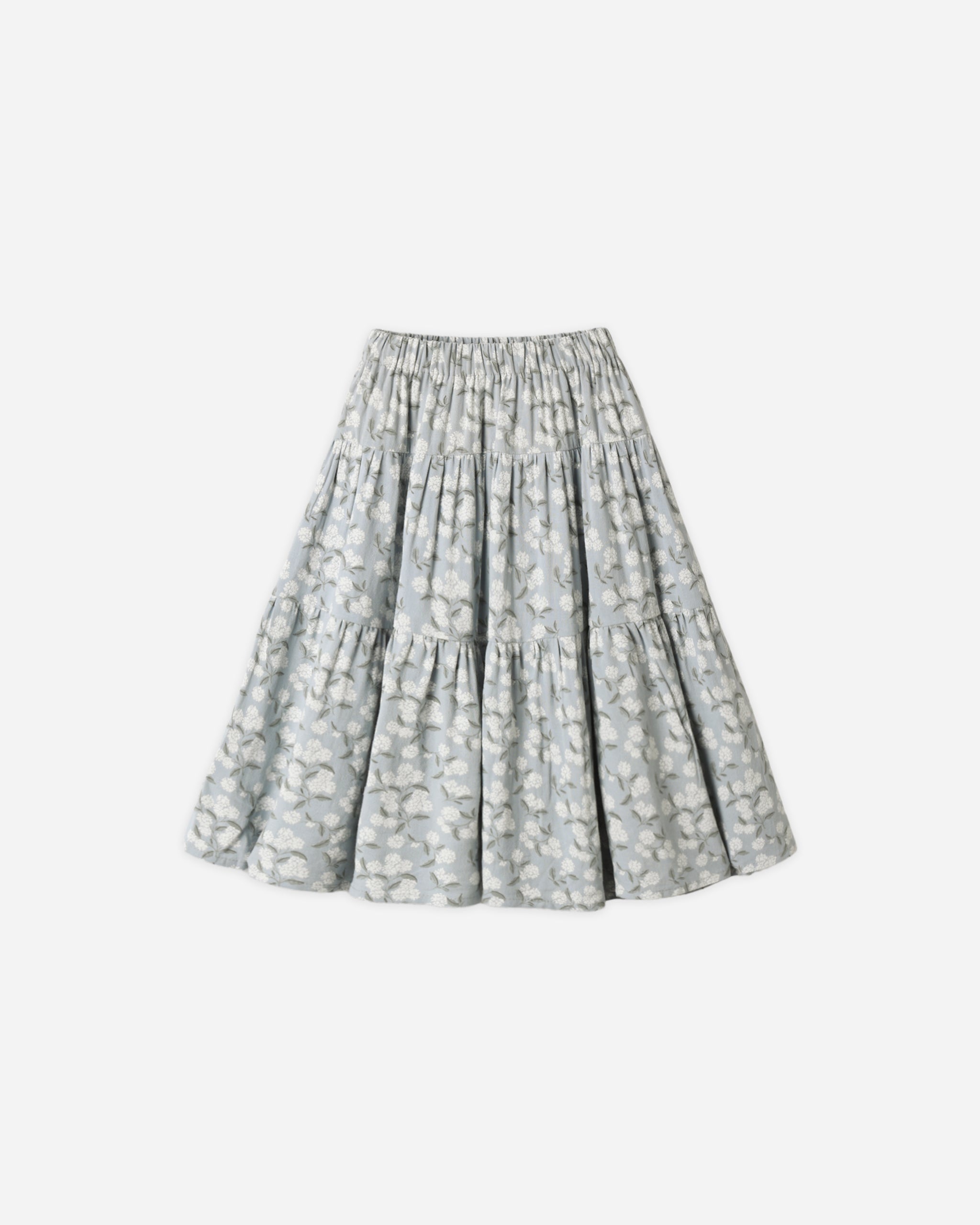 Tiered Midi Skirt || Hydrangea