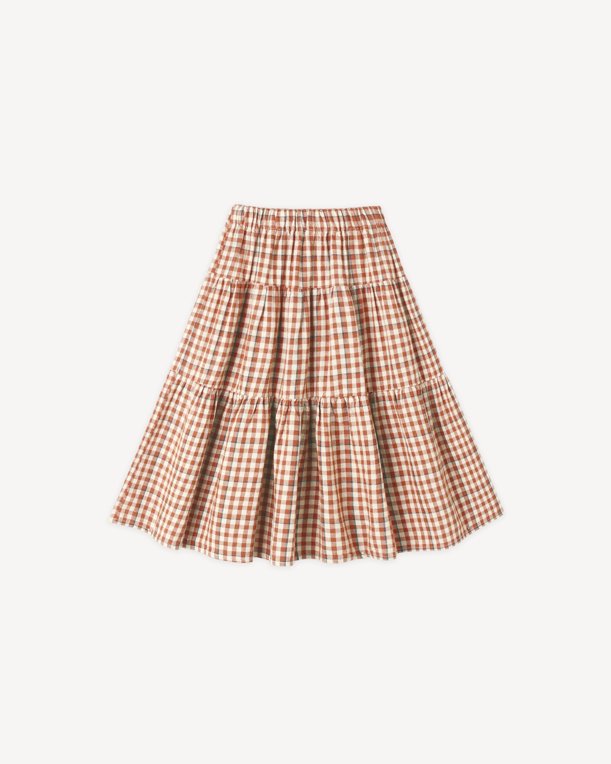 Tiered Midi Skirt Poppy Gingham