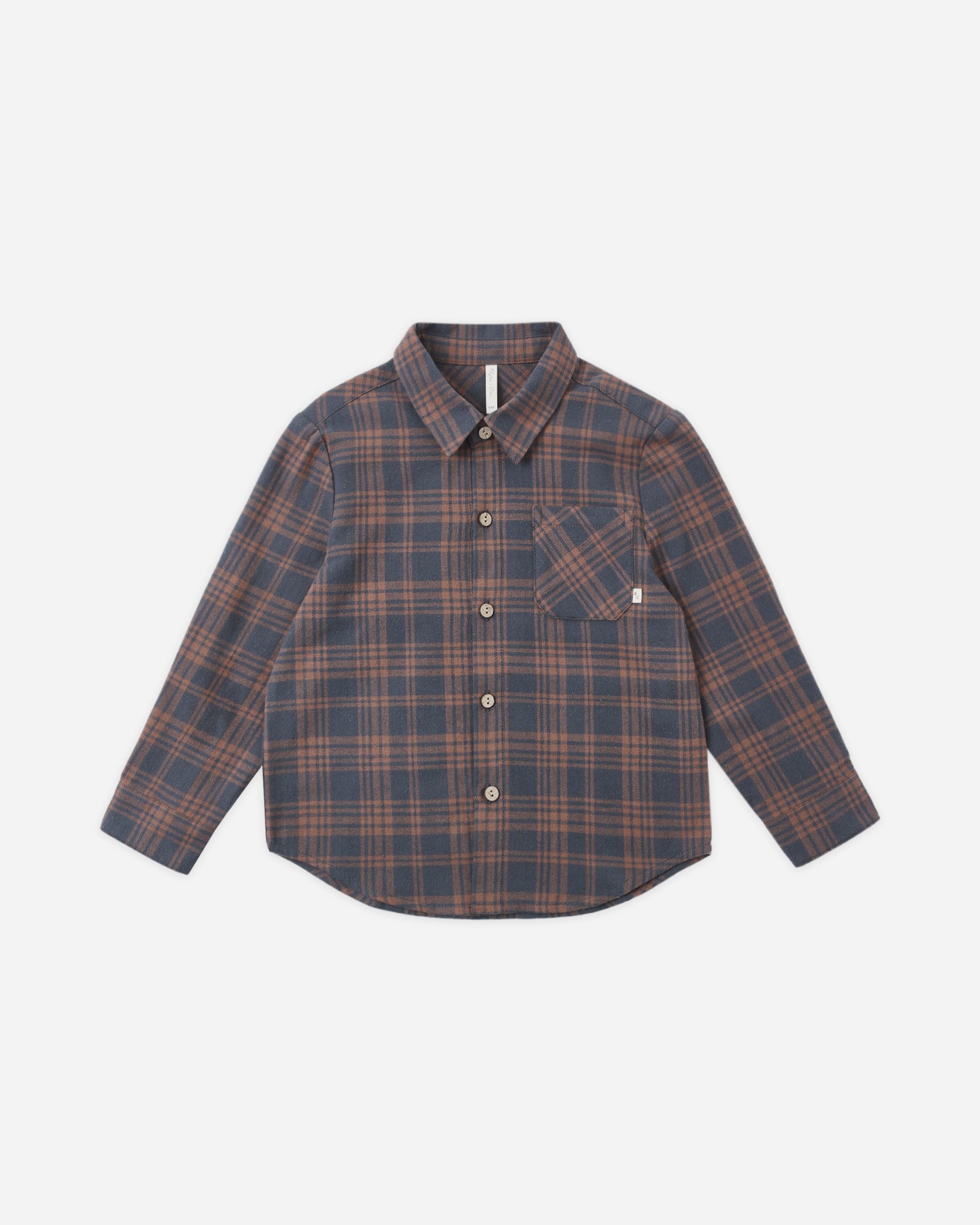 COLLARED LONG SLEEVE SHIRT || MIDNIGHT PLAID