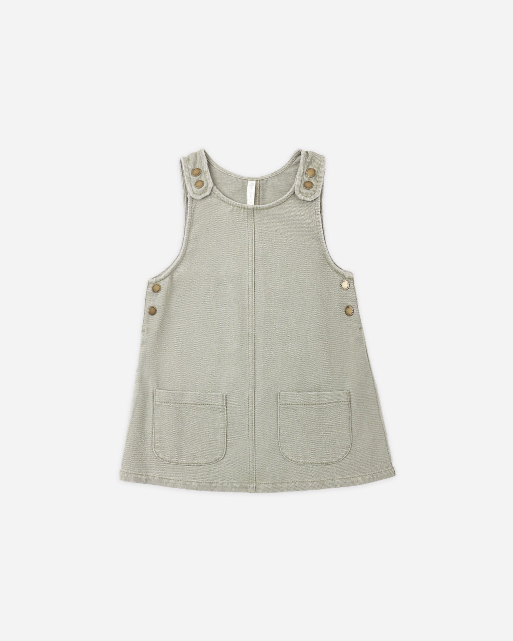 Odette Overall Dress || Dark Sage