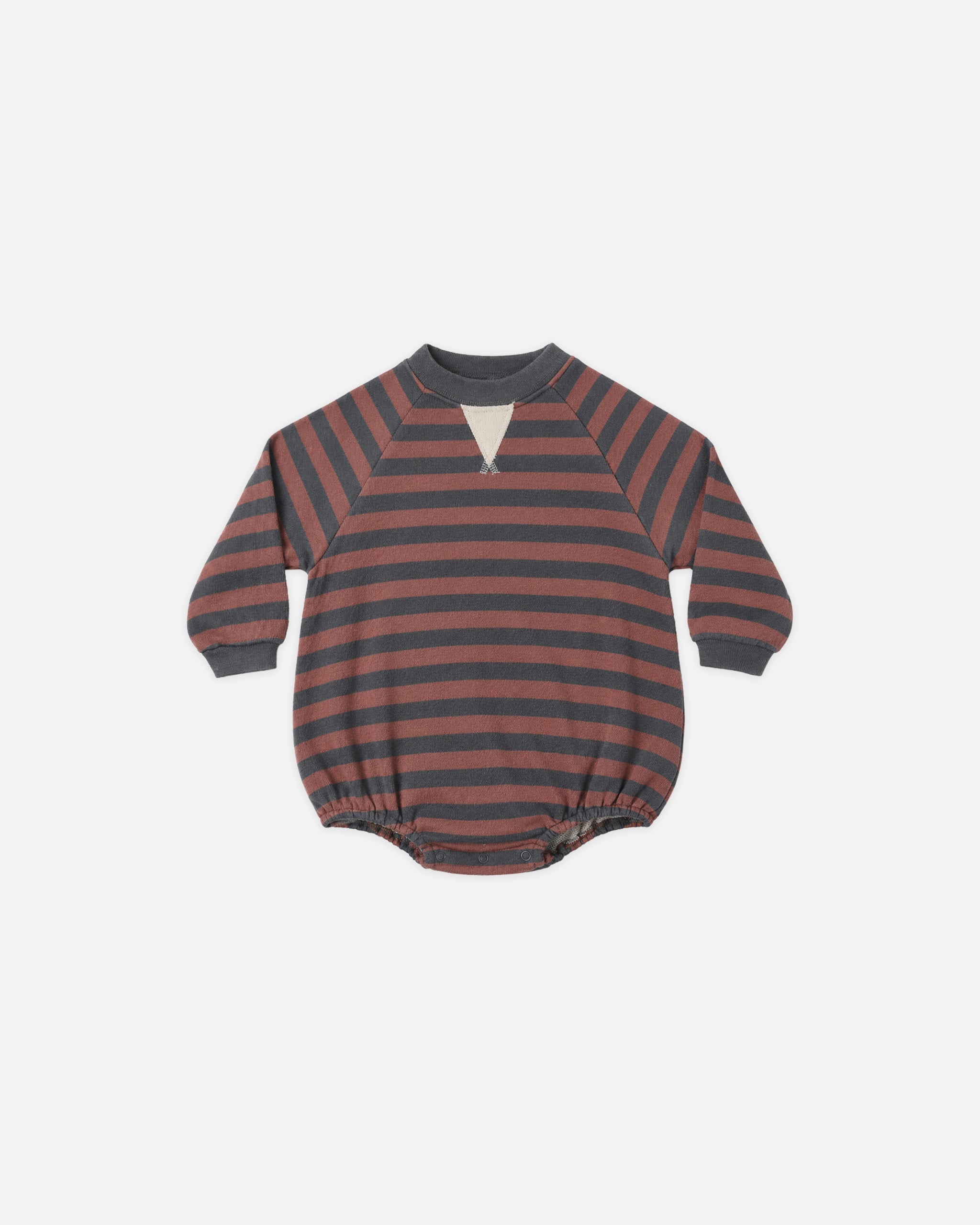 Crew Neck Romper || Mulberry Stripe