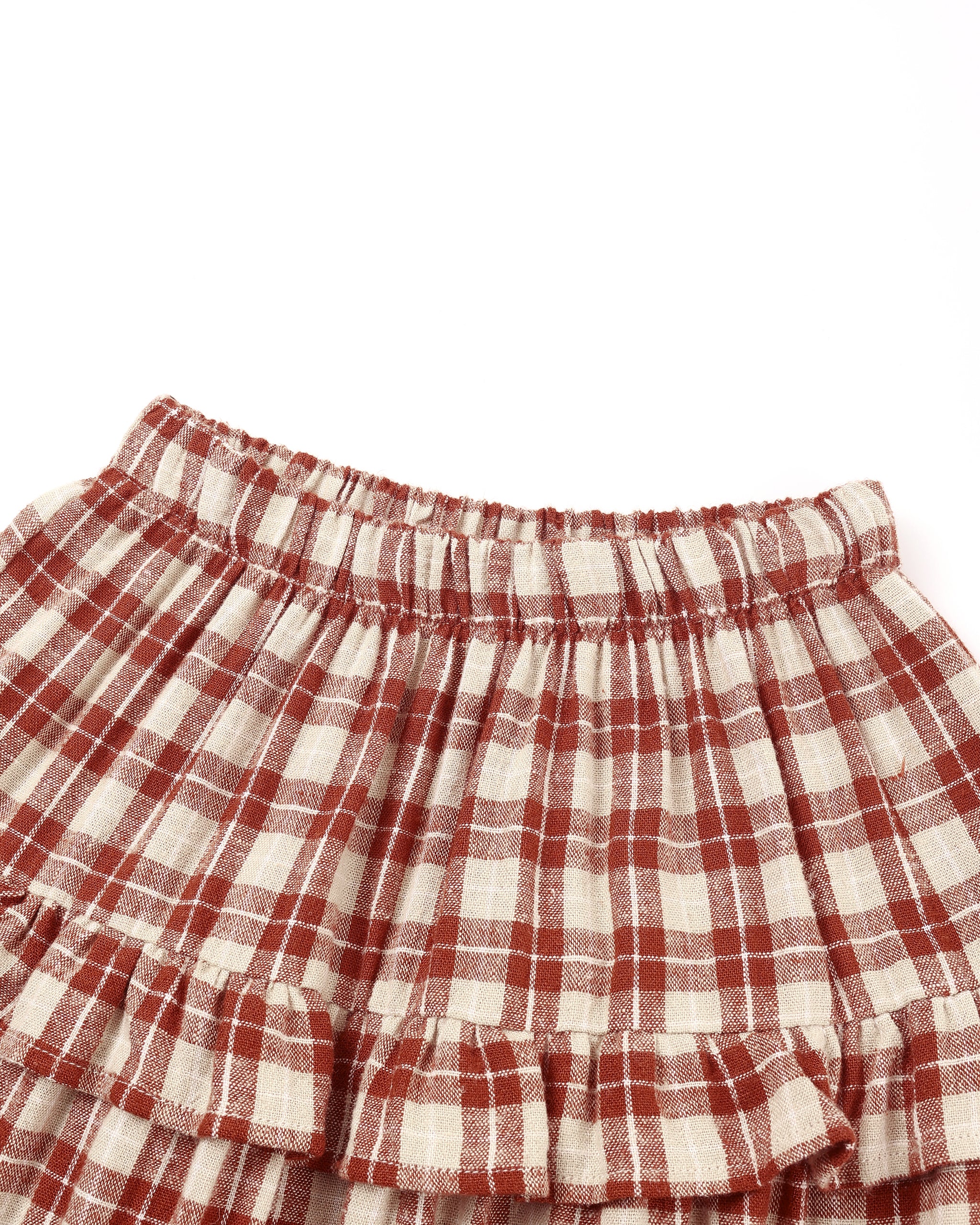 Ruffled Midi Skirt || Red Plaid - LAST 6/7Y & 8/9Y