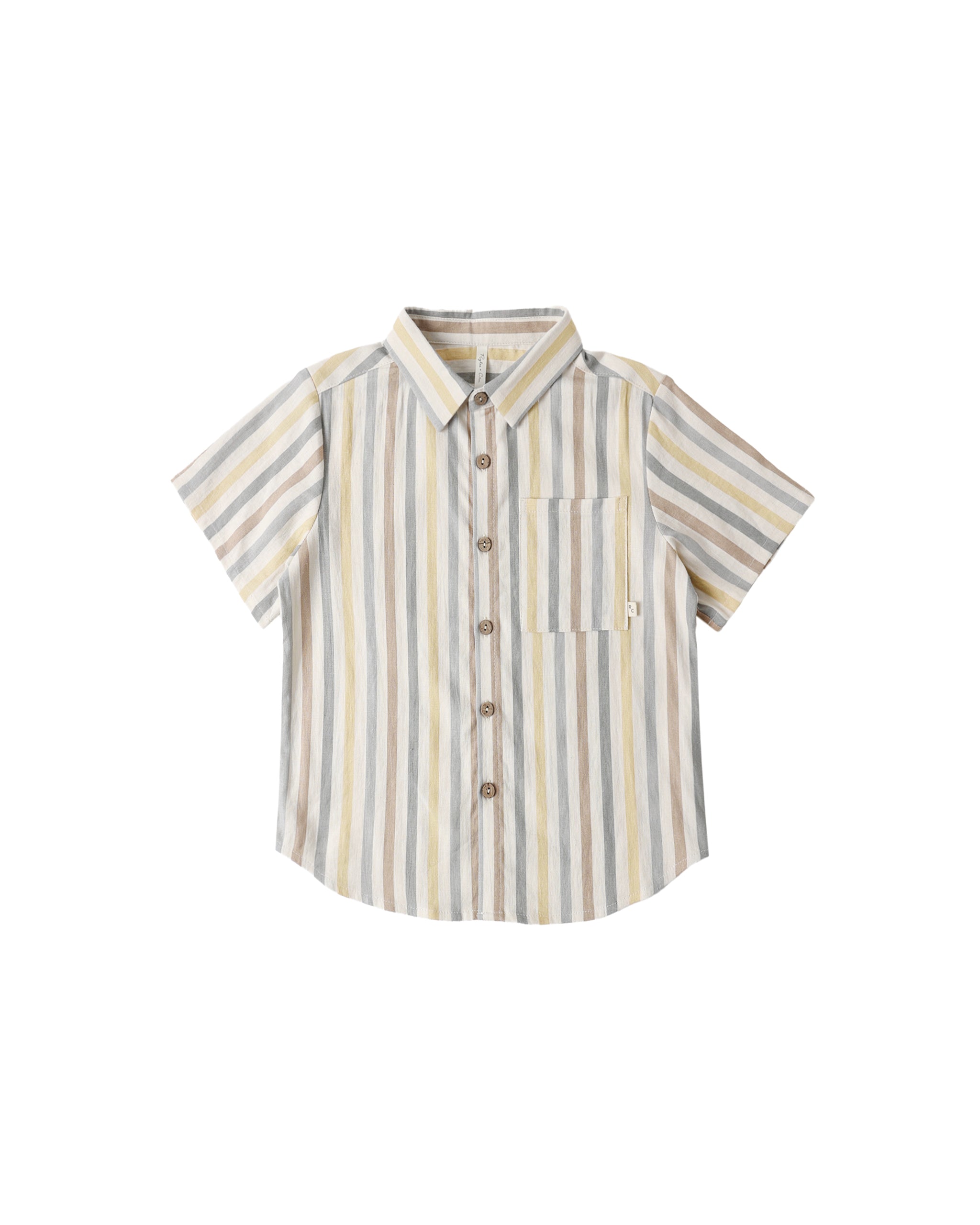 Collared Short Sleeve Shirt || Valencia Stripe