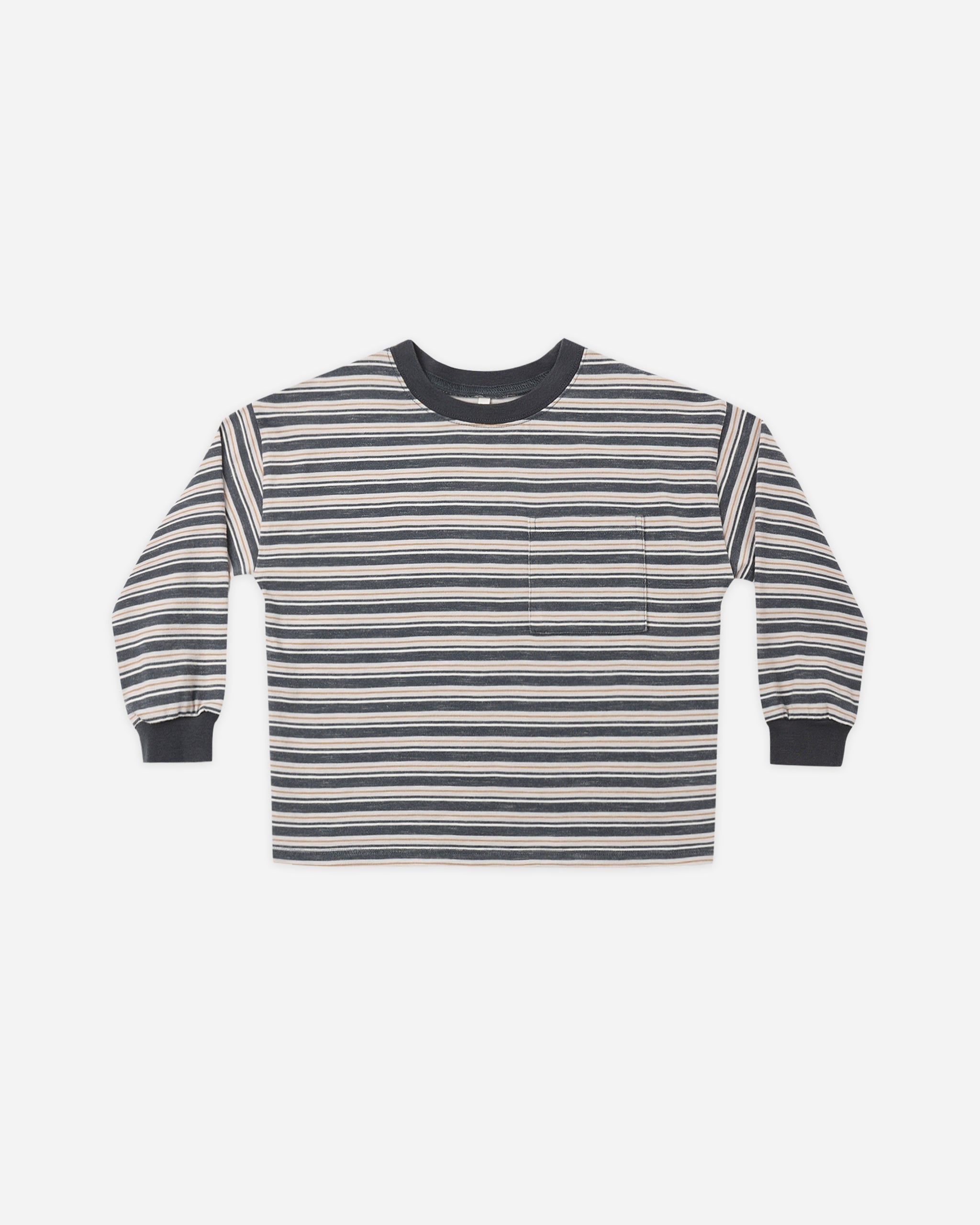 Relaxed Long Sleeve Tee || Blue Stripe