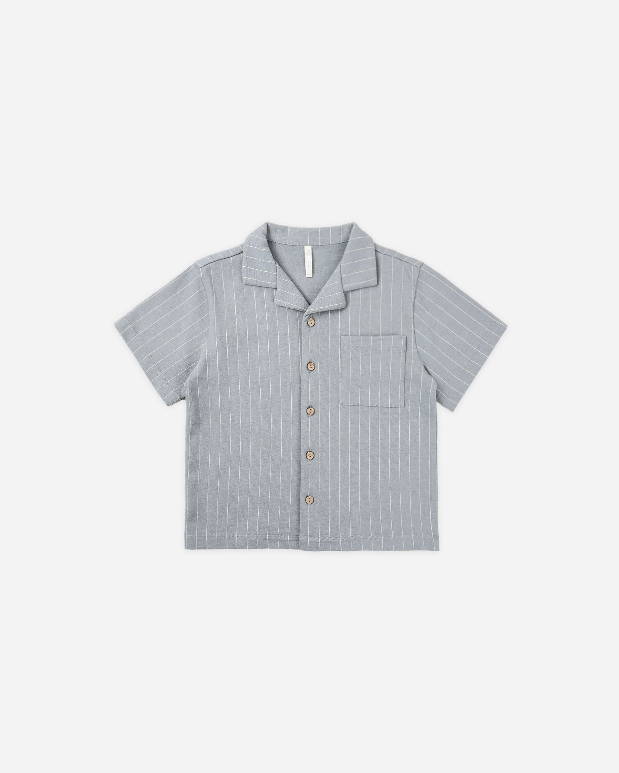 Lapel Collar Shirt || Blue Stripe - LAST 6/7Y & 8/9Y