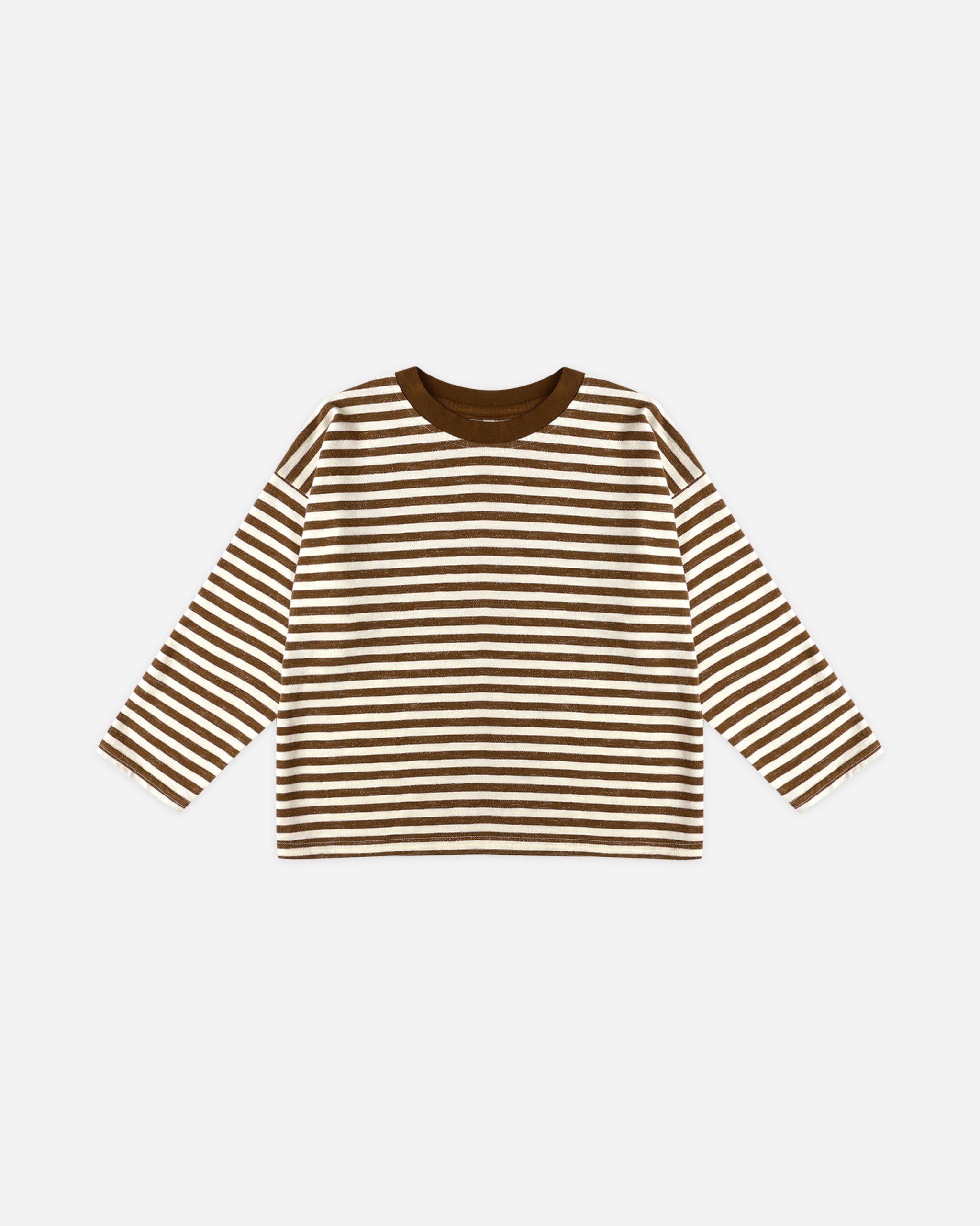 Camden Long Sleeve Tee || Brown Stripe