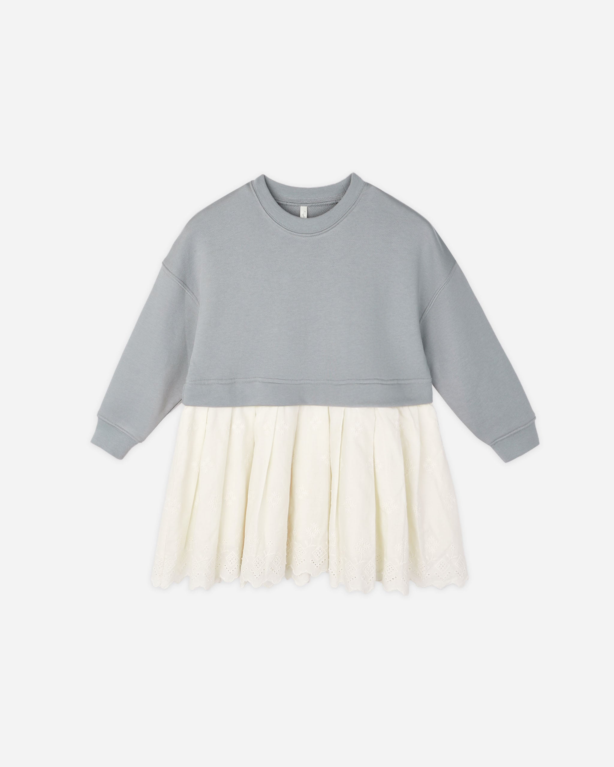 Sweatshirt Dress || Dusty Blue 2-3Y