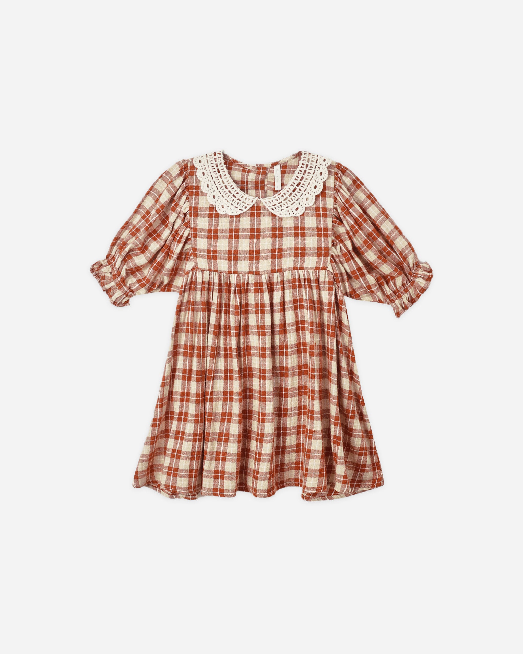 open lace back dress Heidi Dress | Red Plaid