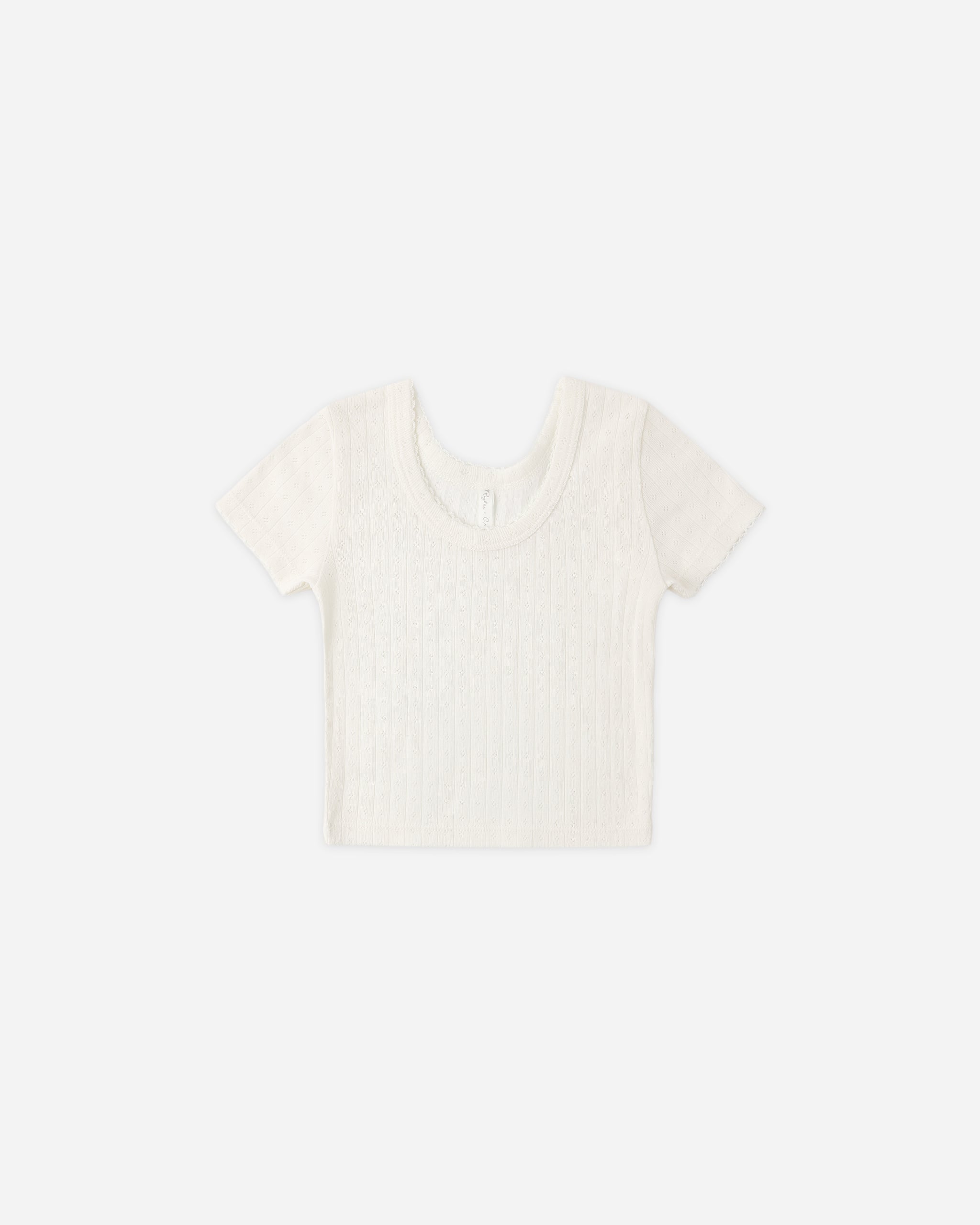 Pointelle Tee || Ivory