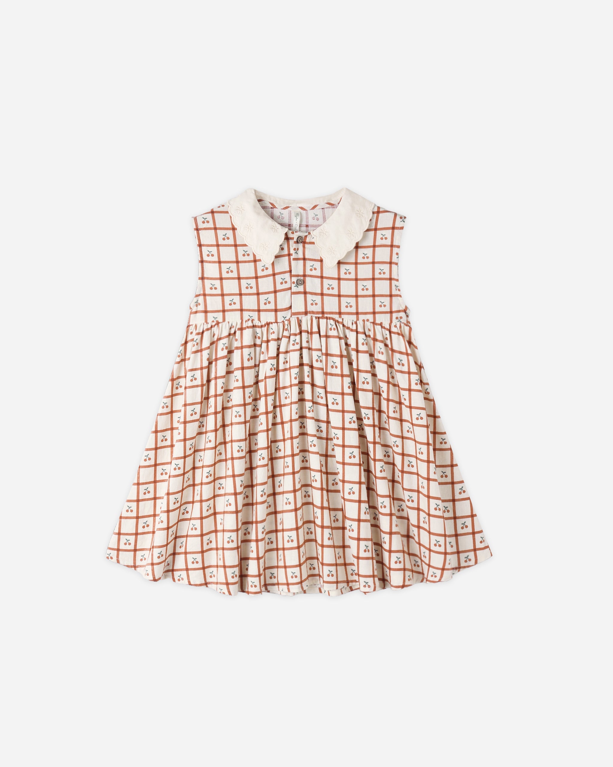 Collared Babydoll Dress || Cherry Check