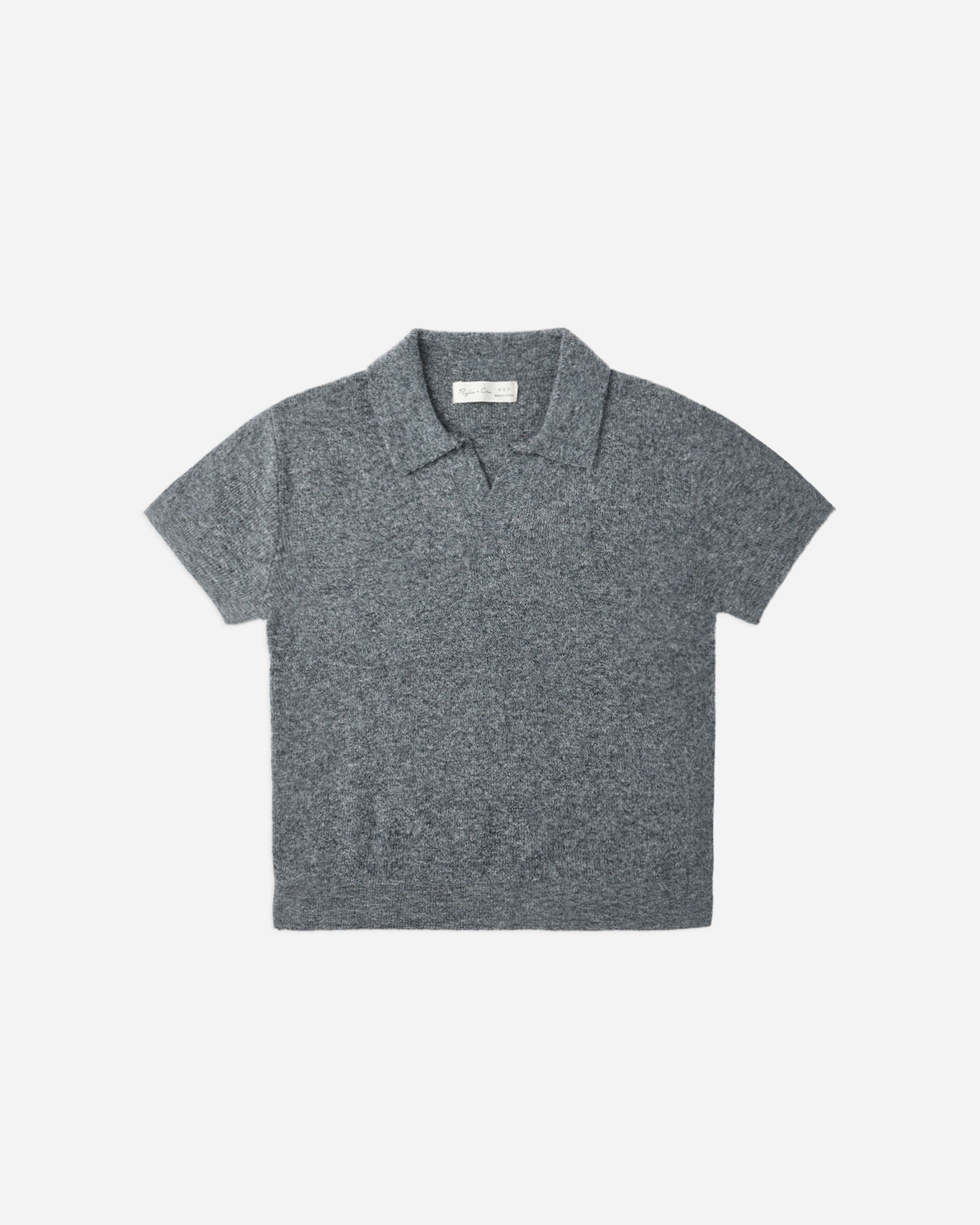 Knit Polo || Heathered Grey
