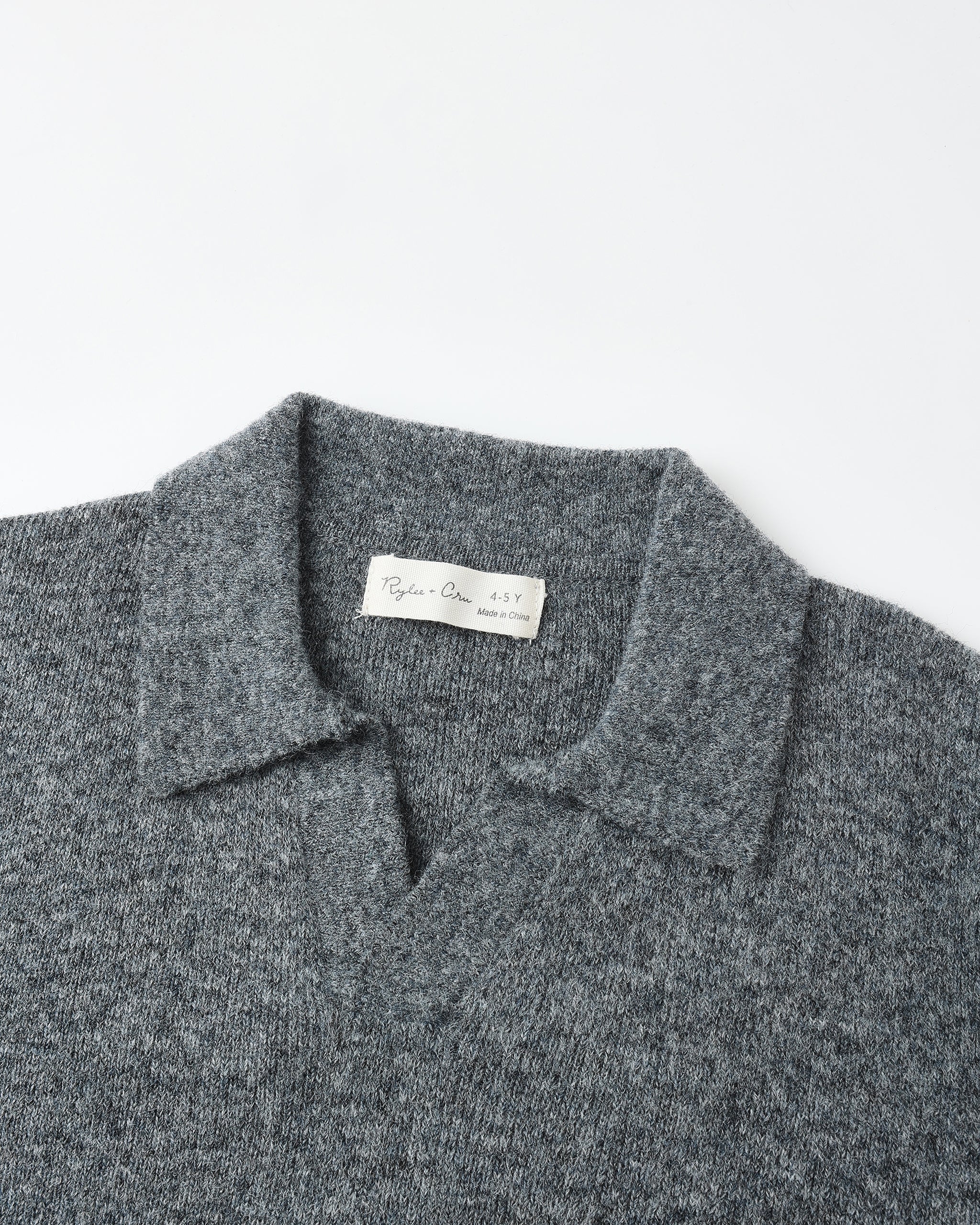 Knit Polo || Heathered Grey