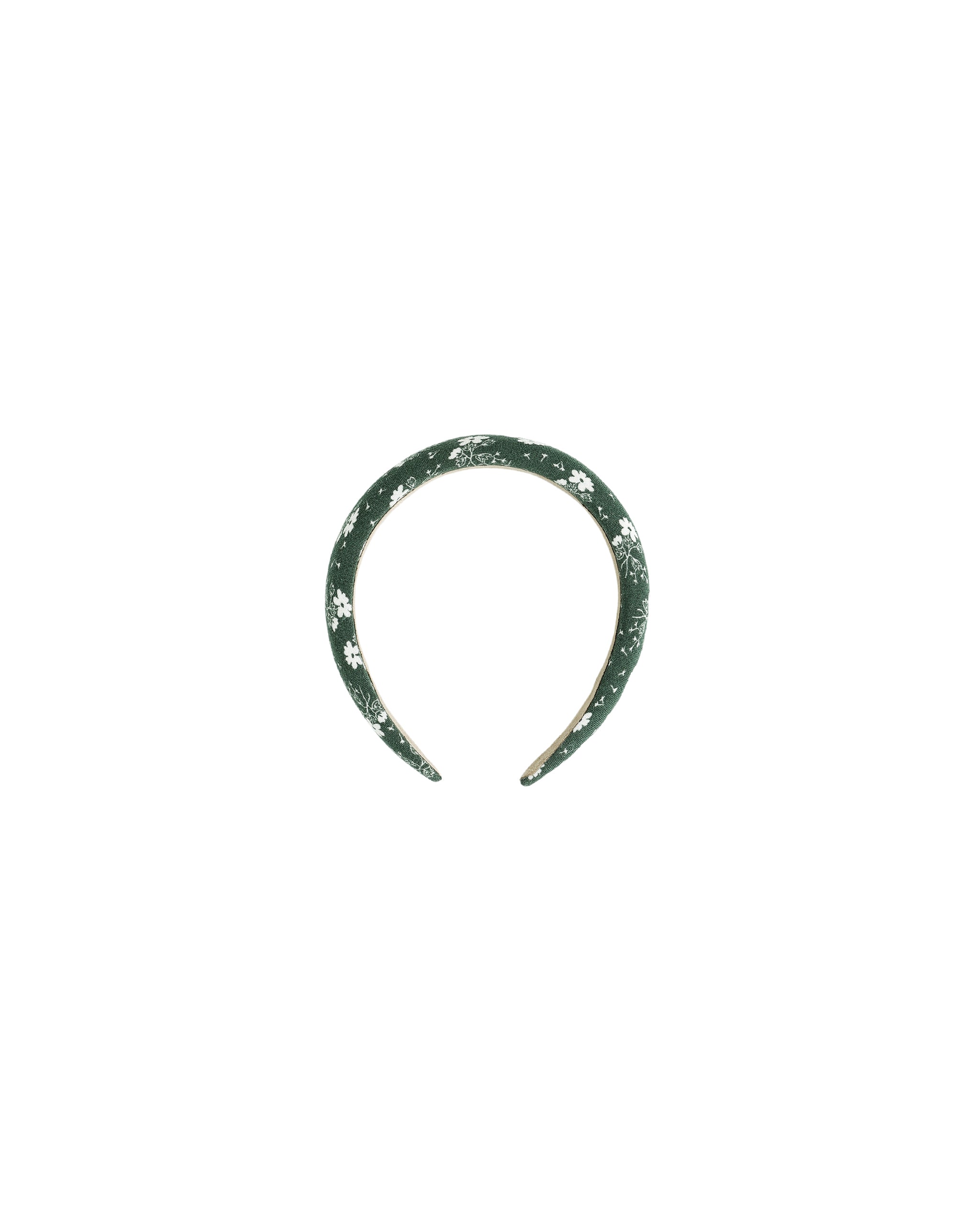 Padded Headband || Green Ditsy