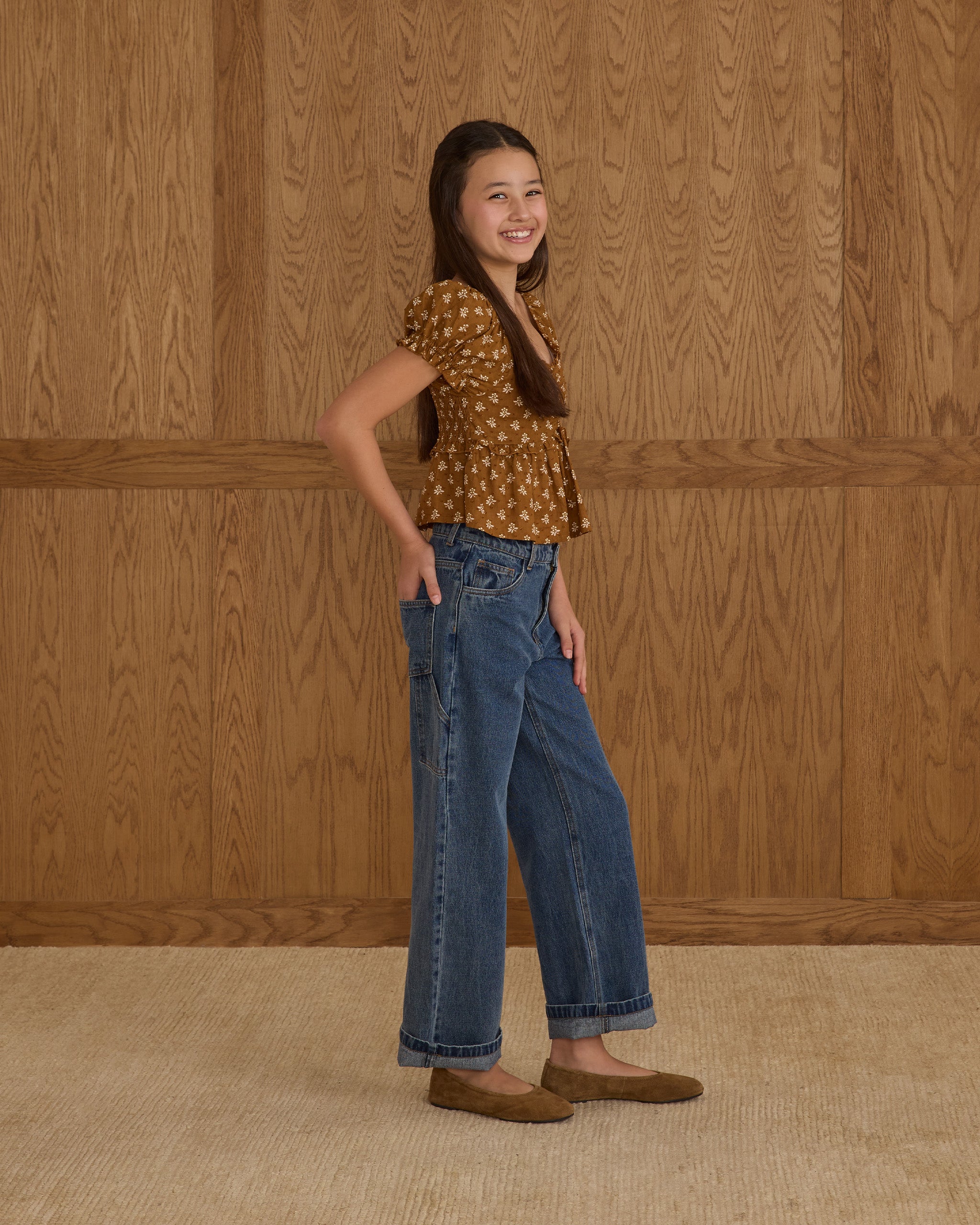 Baggy Wide Leg Pant || Indigo Denim (Teens)